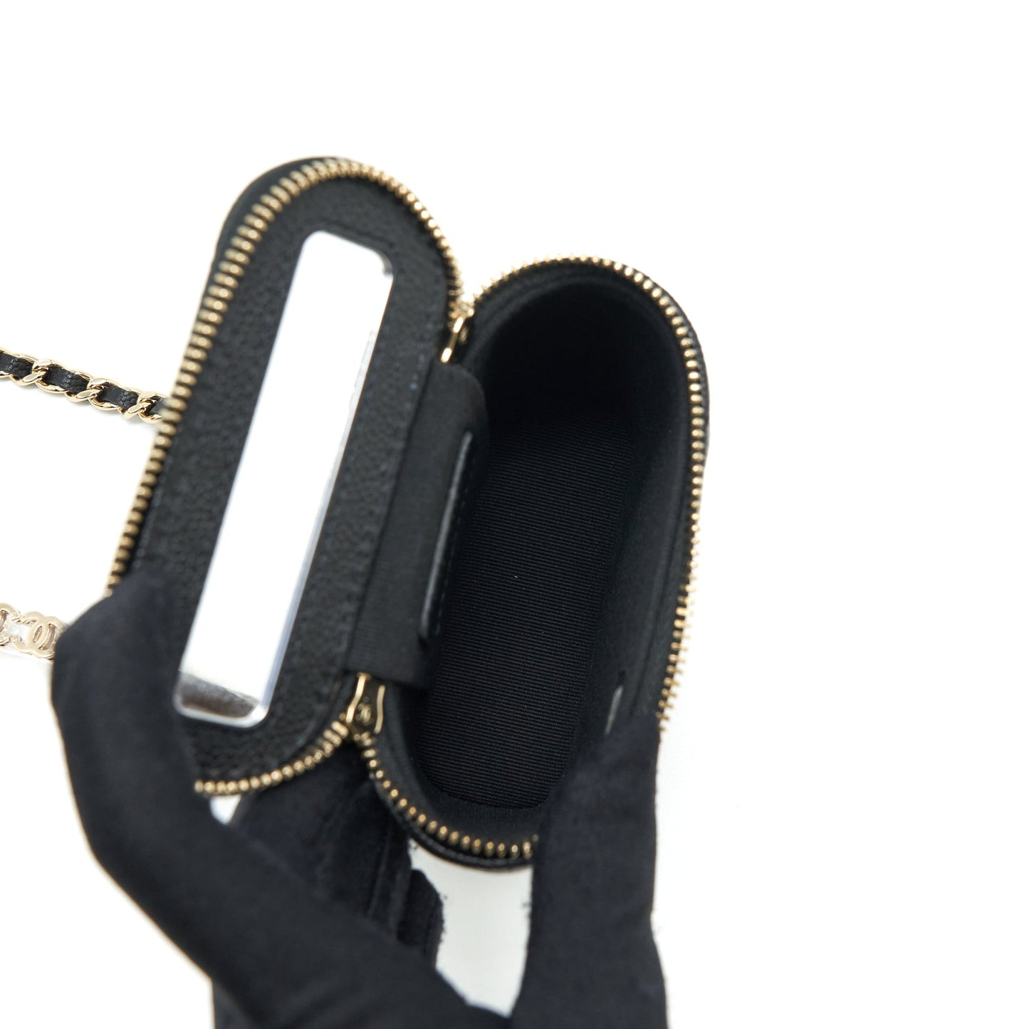 Chanel 22P Vertical Mini Vanity With CC Logo Chain Caviar Black L