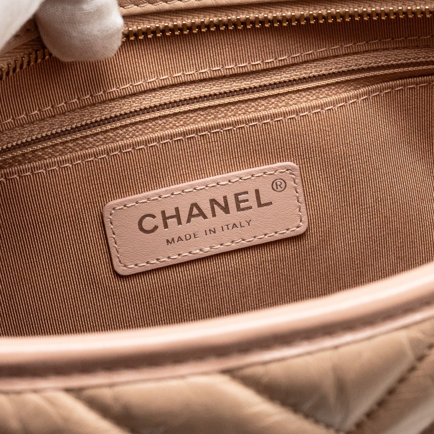 Chanel Chevron Gabrielle Hobo Bag Calfskin Pink Beige Multicolour Hardware