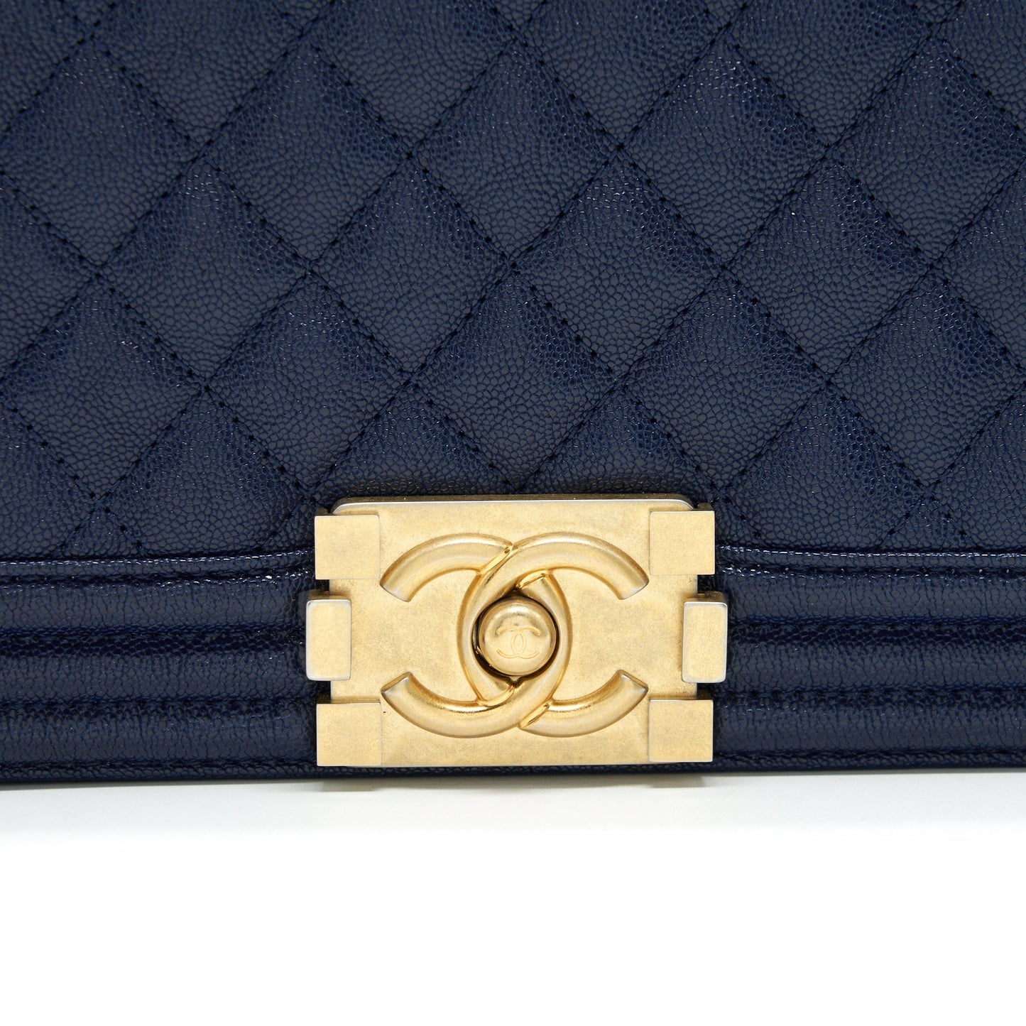 Chanel Boy Chanel Old Medium Caviar Navy with