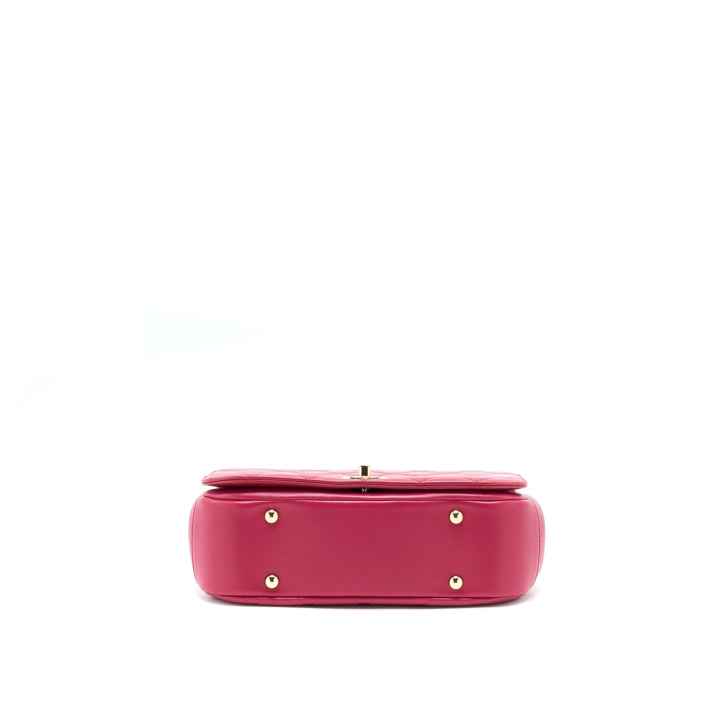 Chanel Top Handle Flap Bag Crossbody Lambskin Pink