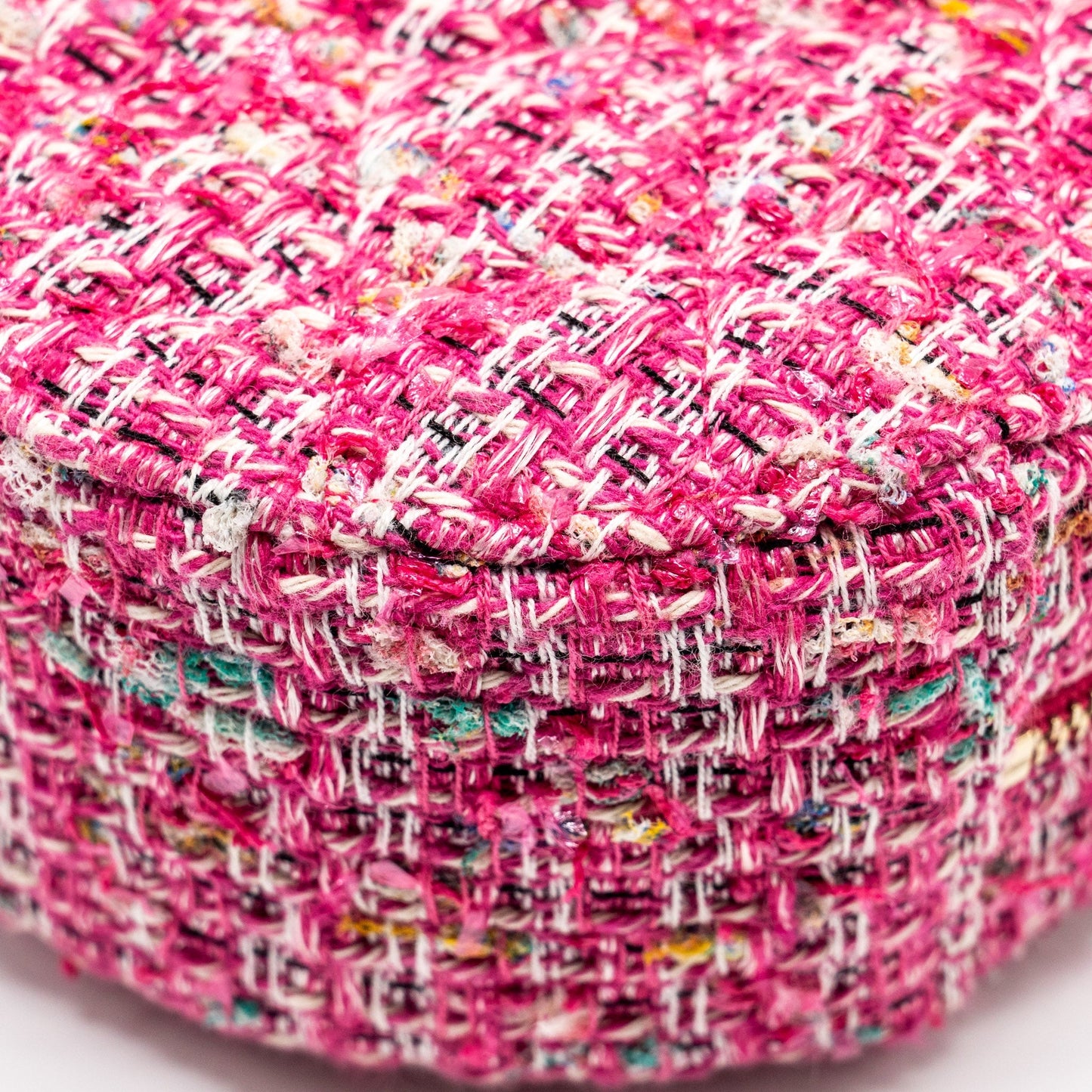 Chanel Round Clutch with Chain Tweed Pink/Multicolour L