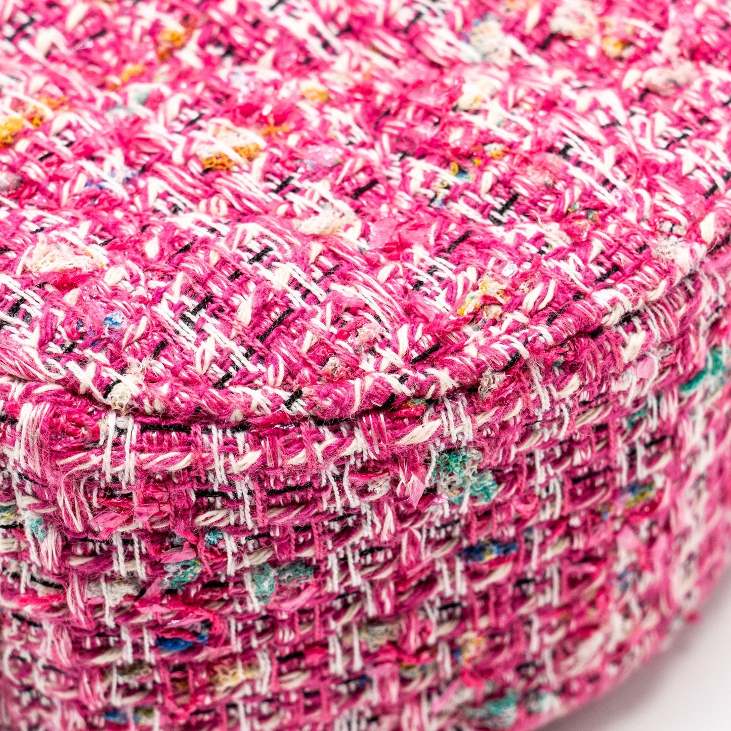 Chanel Round Clutch with Chain Tweed Pink/Multicolour L
