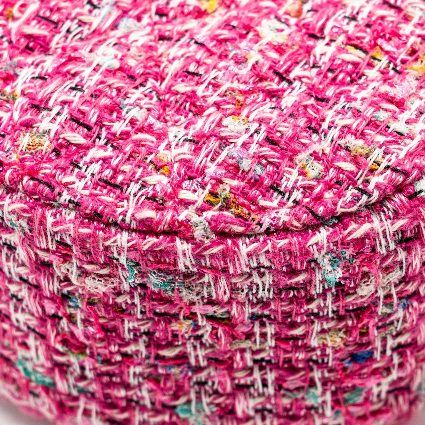 Chanel Round Clutch with Chain Tweed Pink/Multicolour L