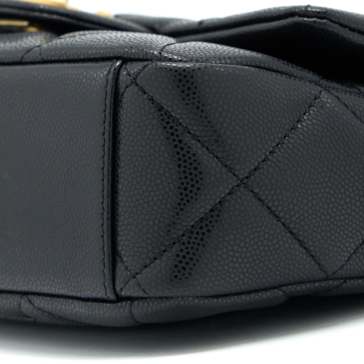 Chanel 22A Small Flap Bag Grained Shiny Calfskin Black Brushed (Microchip)