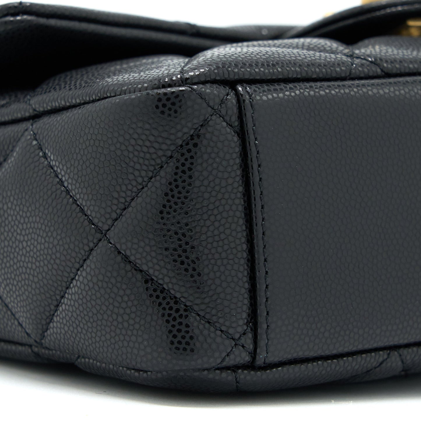 Chanel 22A Small Flap Bag Grained Shiny Calfskin Black Brushed (Microchip)