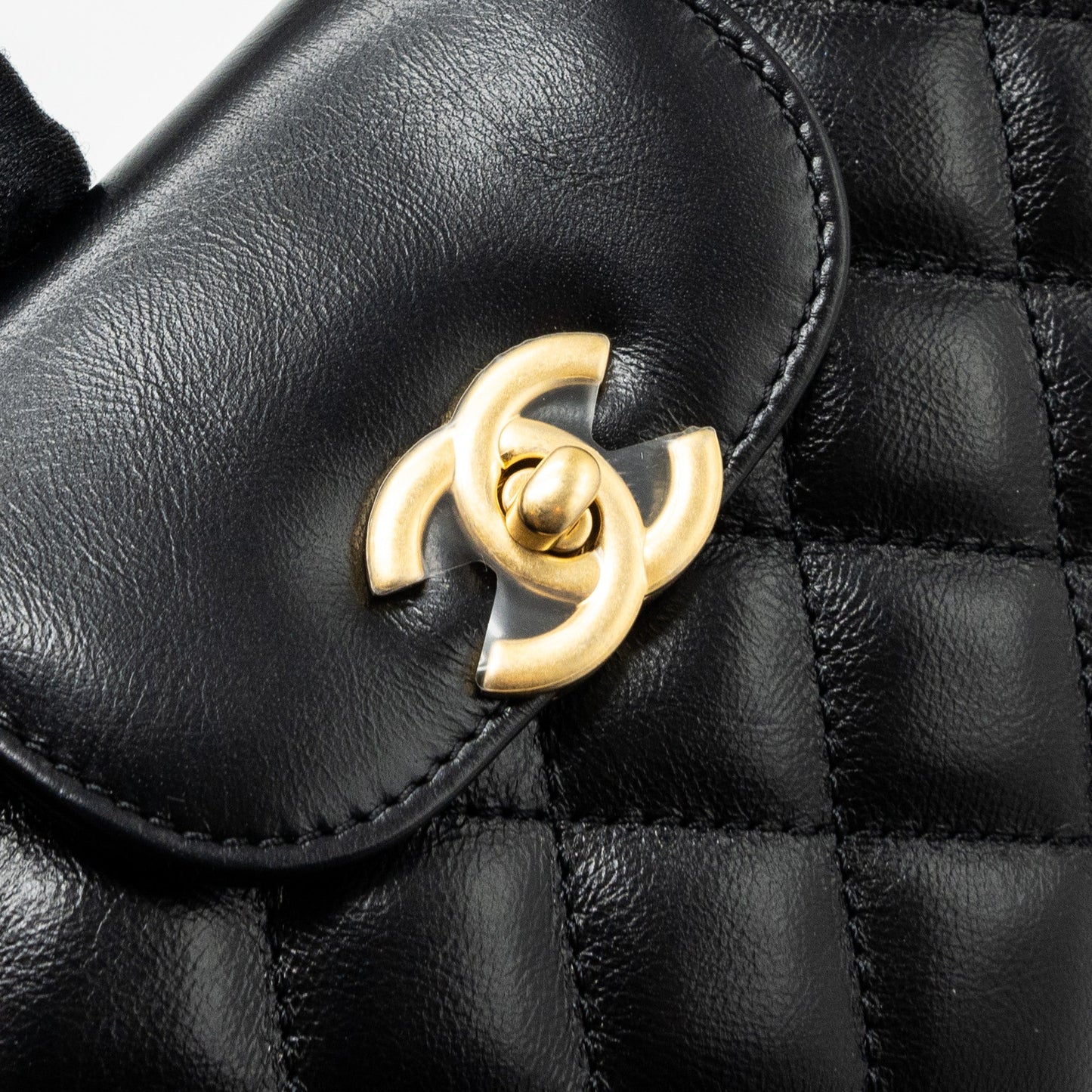 Chanel 23k Mini Shopping Bag Calfskin Black Brushed (Microchip)