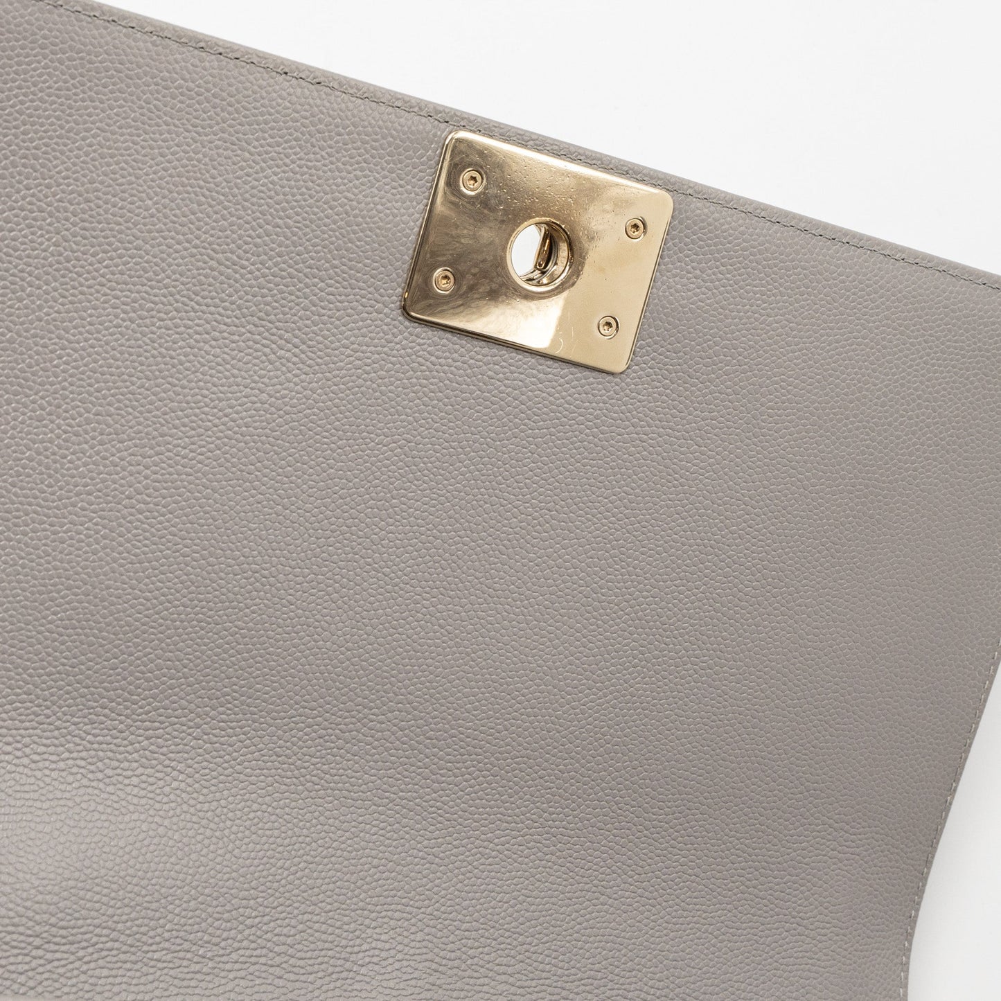 Chanel Medium Boy Bag Caviar Light Grey L