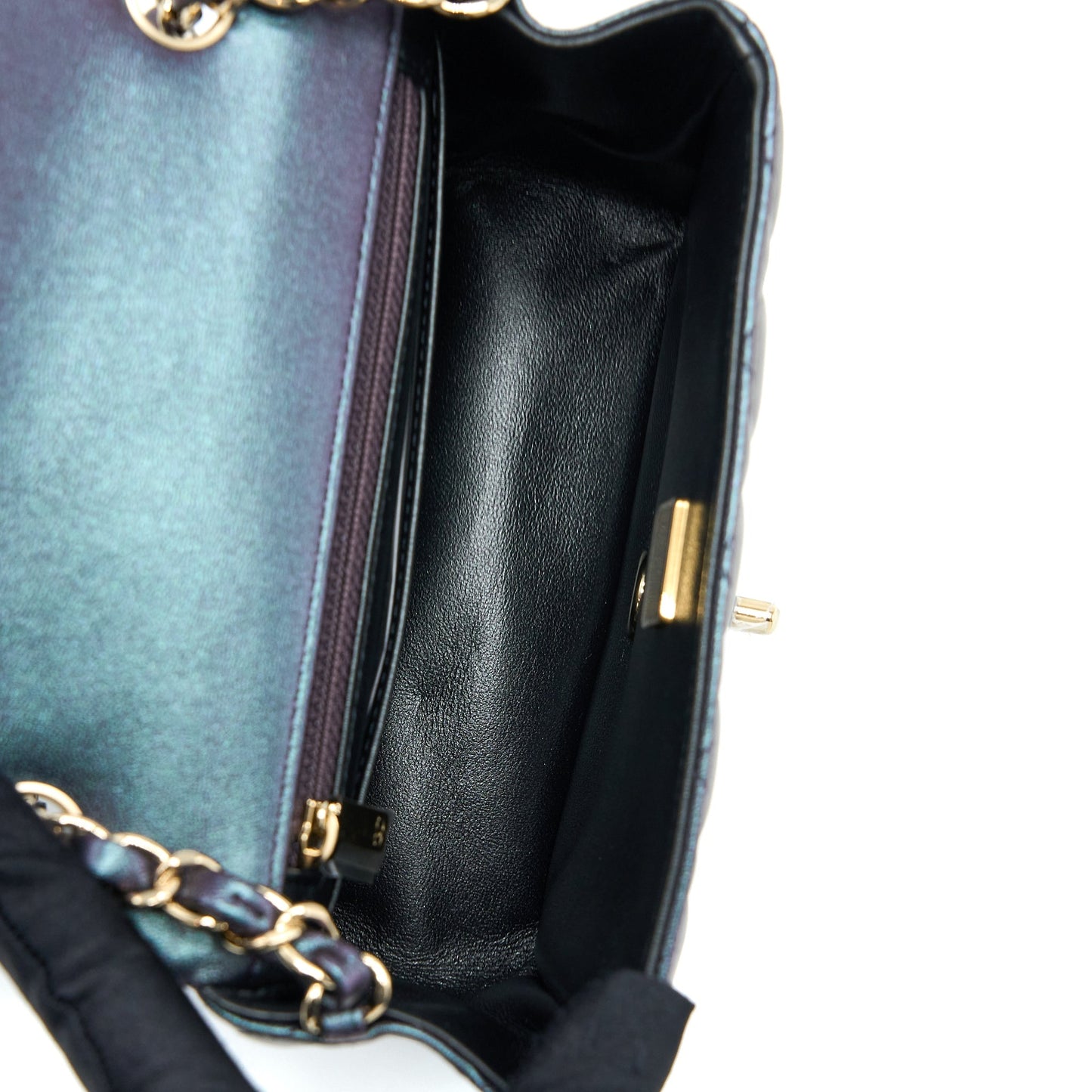 Chanel 22B Mini Square Pearly Lambskin Black L (Microchip)