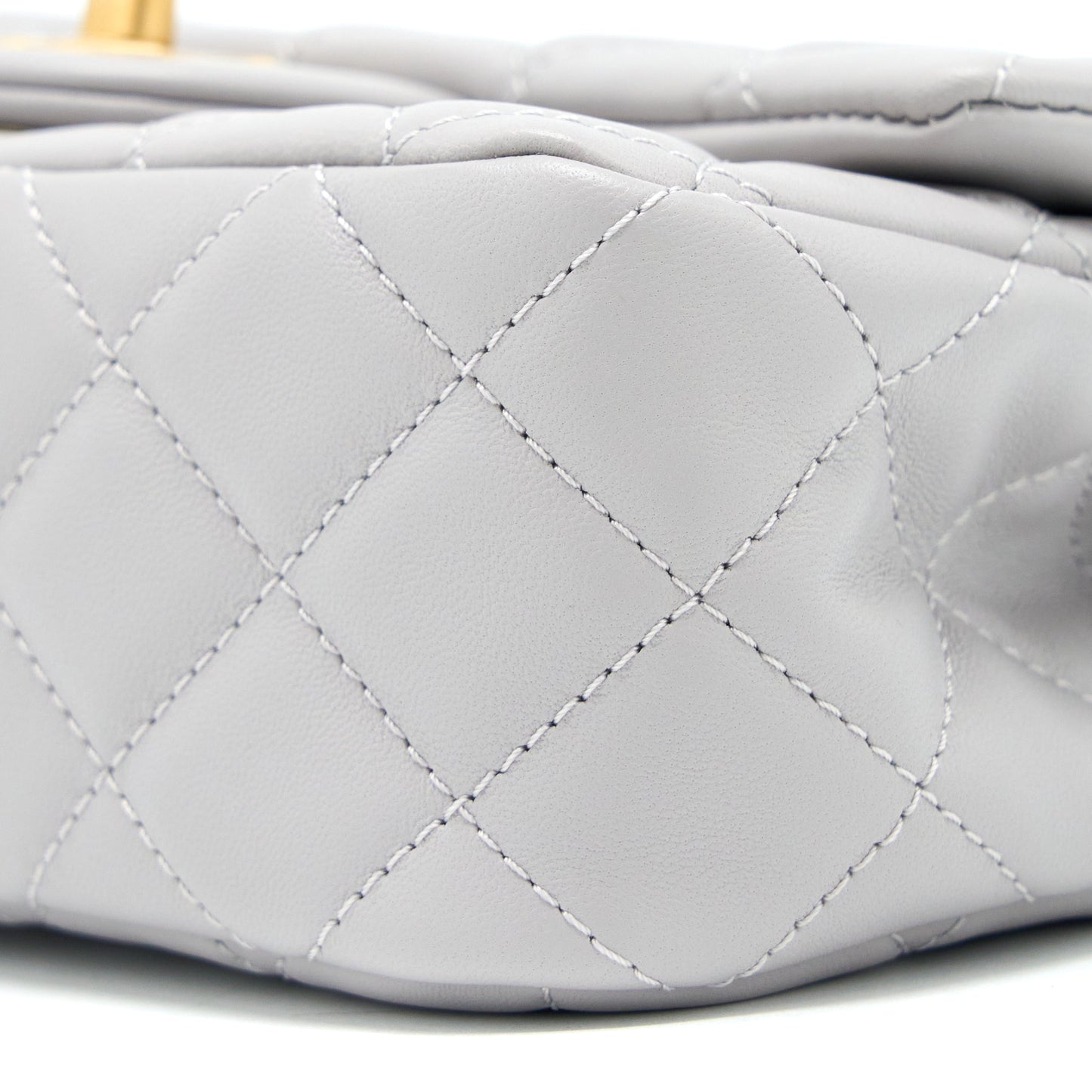 Chanel Pearl Crush Mini Rectangular Lambskin Grey Brushed (Microchip)