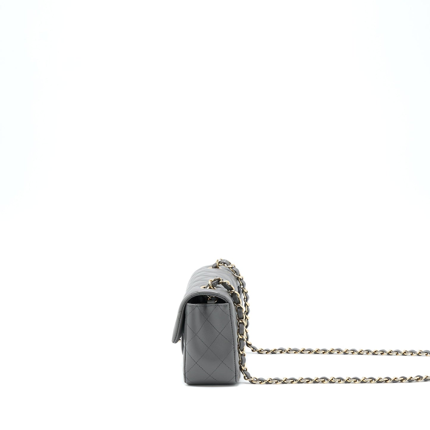 Chanel 22A Mini Rectangular Flap Bag Lambskin Grey L
