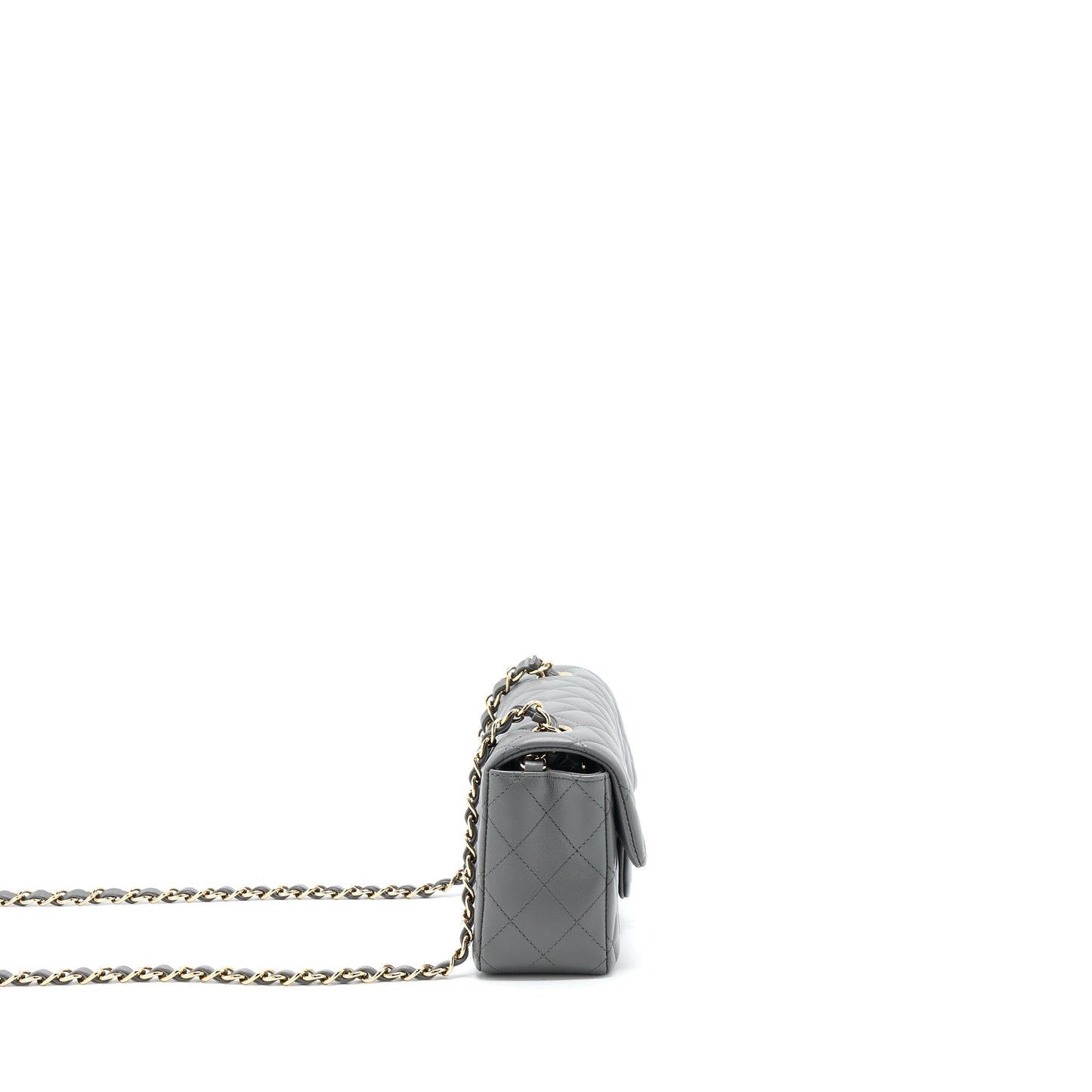 Chanel 22A Mini Rectangular Flap Bag Lambskin Grey L