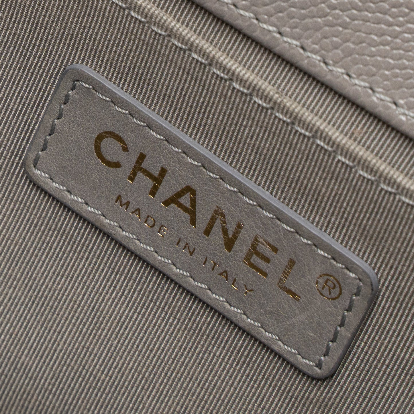 Chanel Medium Boy Bag Caviar Light Grey L