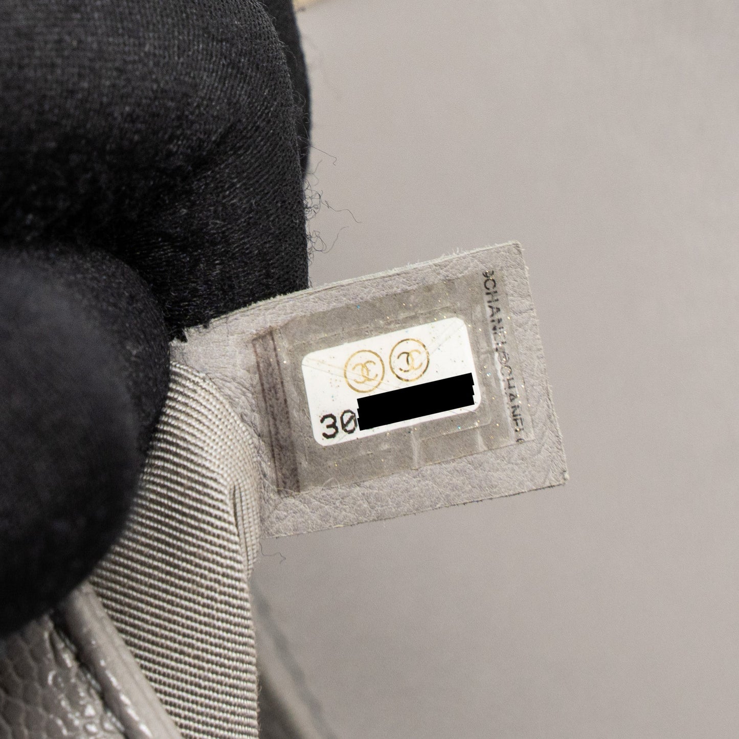 Chanel Medium Boy Bag Caviar Light Grey L