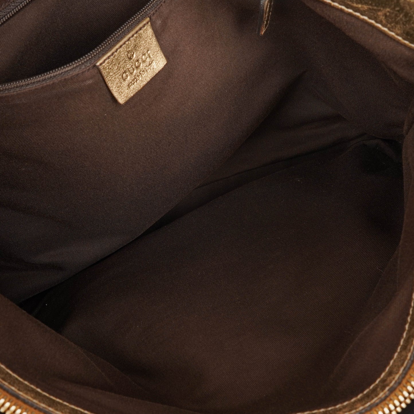 Gucci GG Canvas Satin Brown Abbey D-Ring Tote Bag
