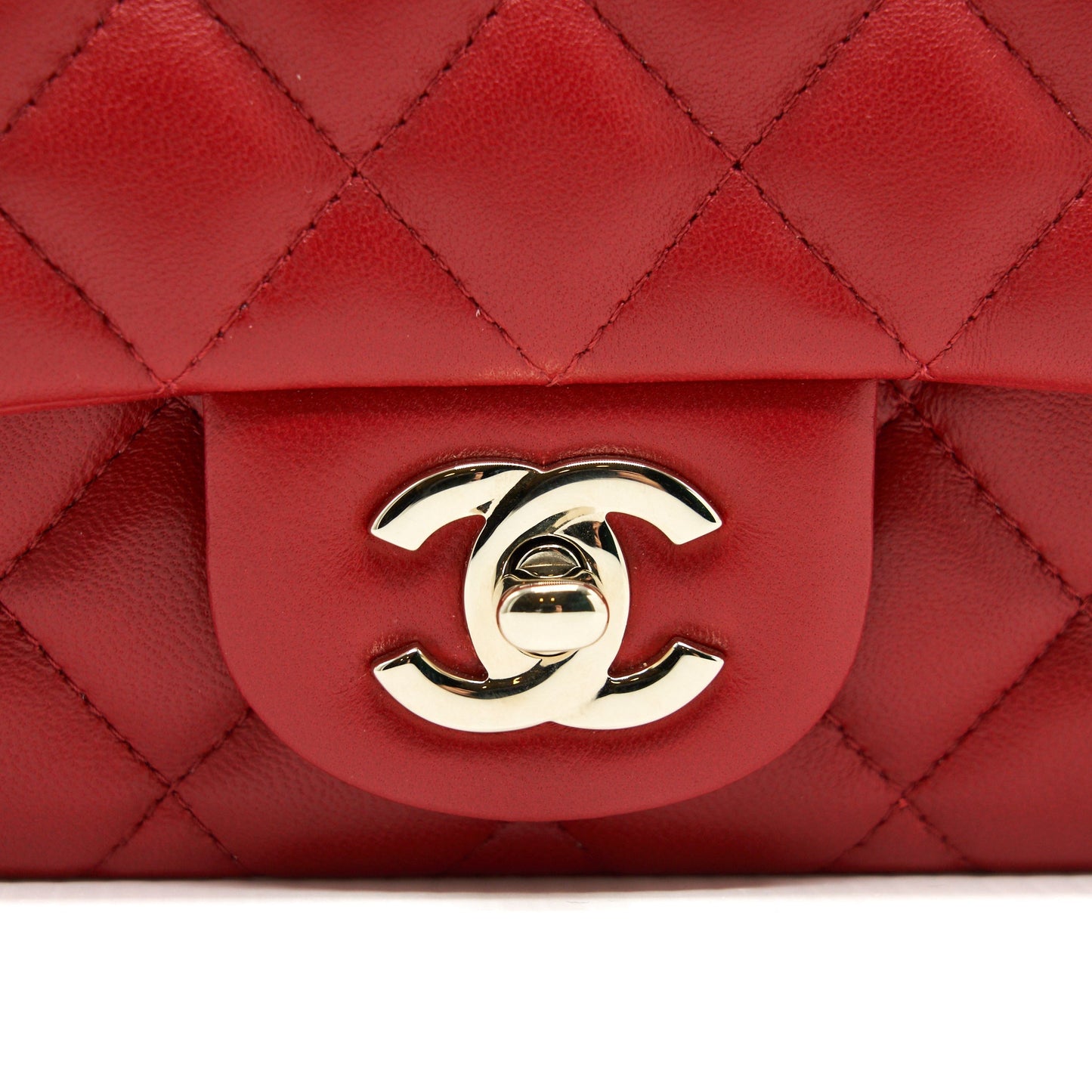 Chanel Mini Square Flap Bag Red L