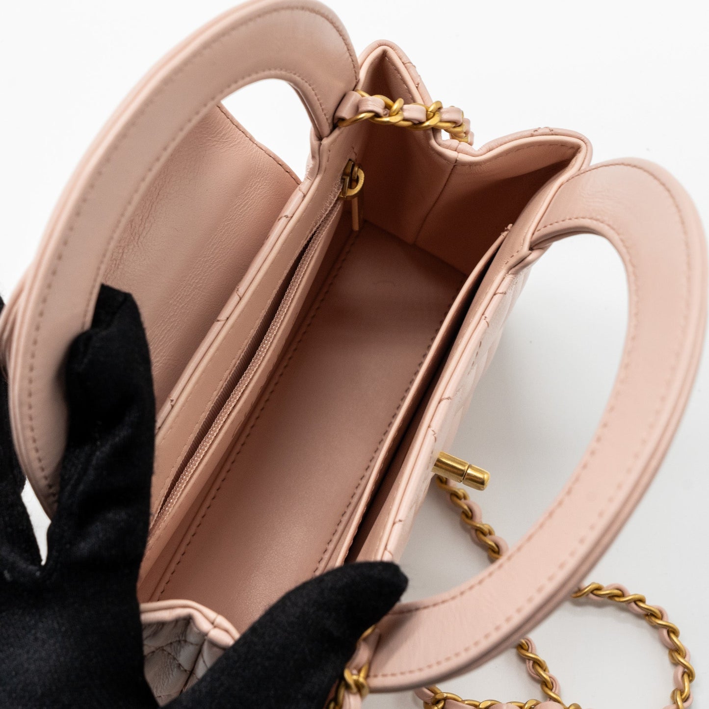 Chanel 23k Mini Shopping Bag Calfskin Light Pink  Brushed (Microchip)
