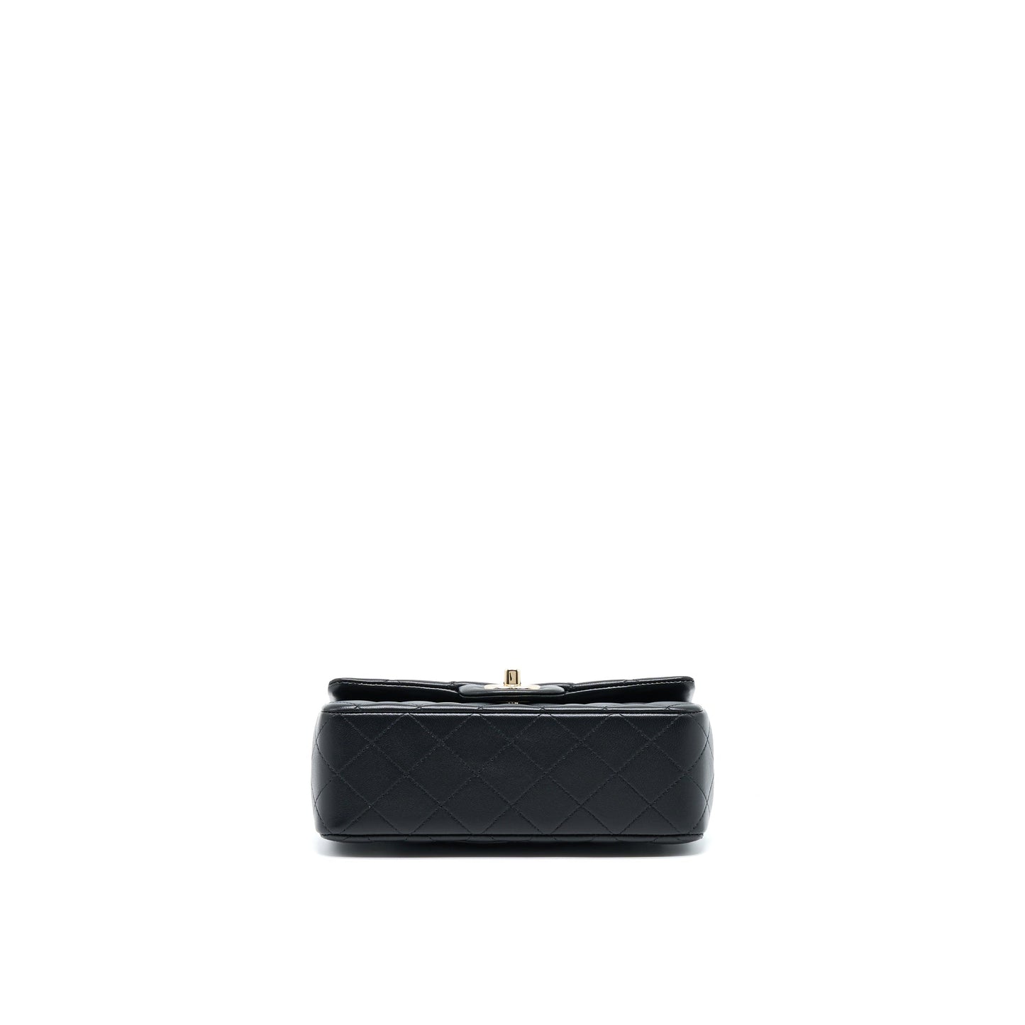 Chanel 22A Top Handle Mini Rectangular Flap Bag Lambskin Black  (Microchip)