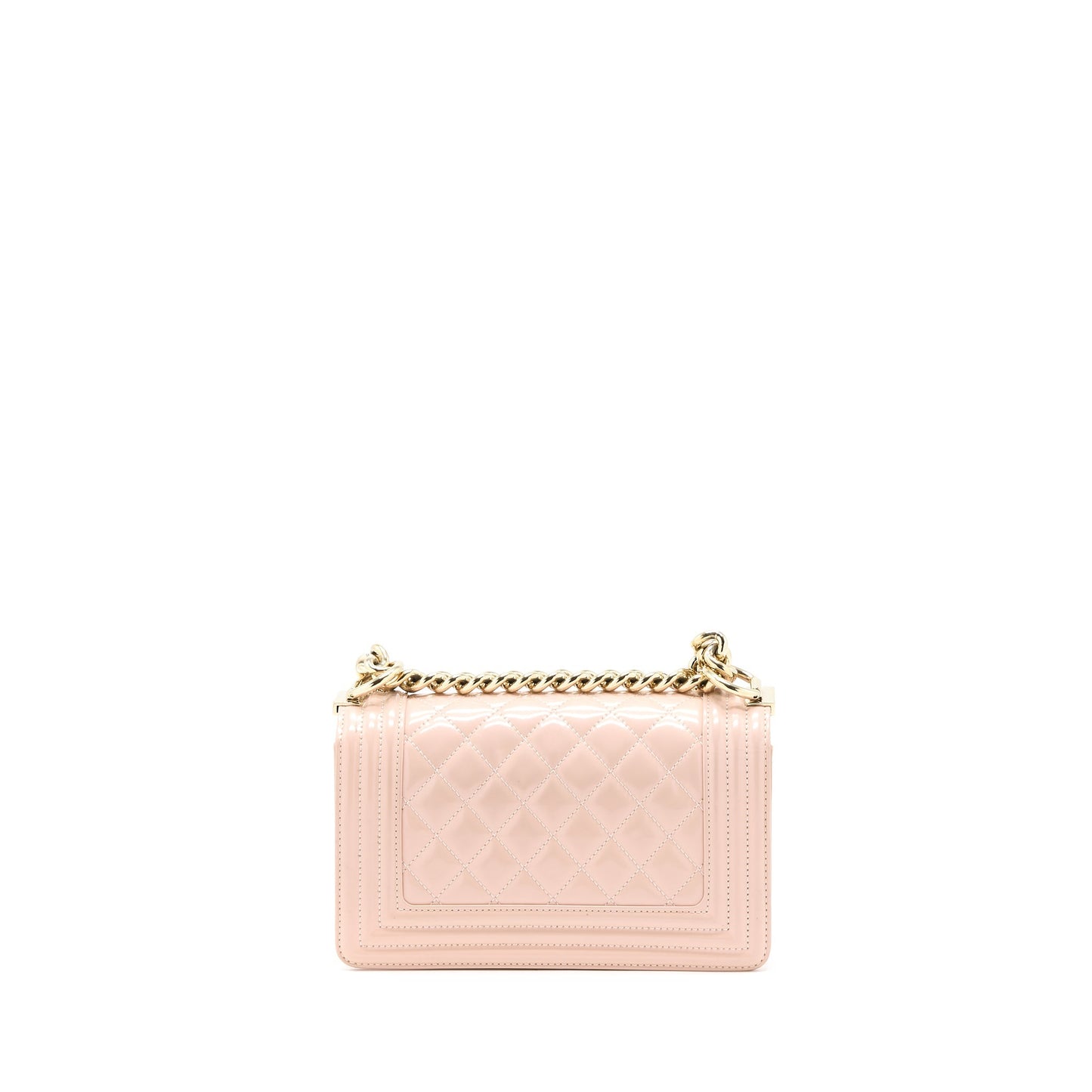 Chanel Small Boy Bag Patent Leather Light Pink L