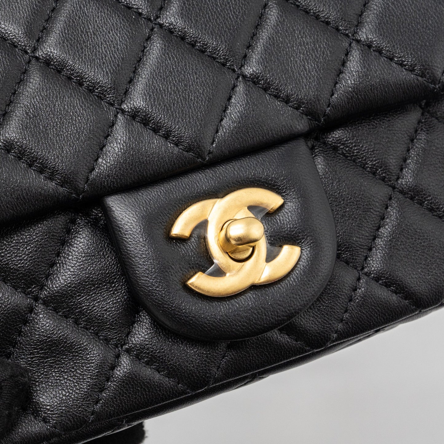 Chanel Pearl Crush Mini Square Flap Bag Lambskin Black (Microchip)
