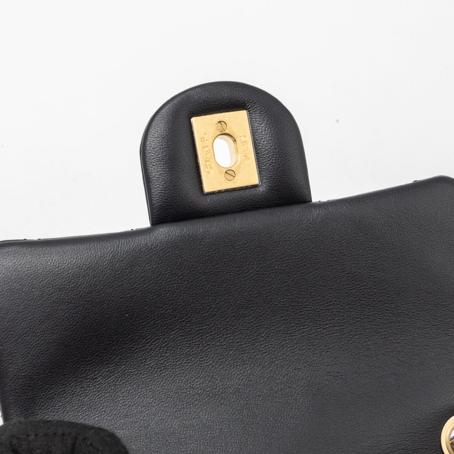 Chanel Pearl Crush Mini Square Flap Bag Lambskin Black (Microchip)