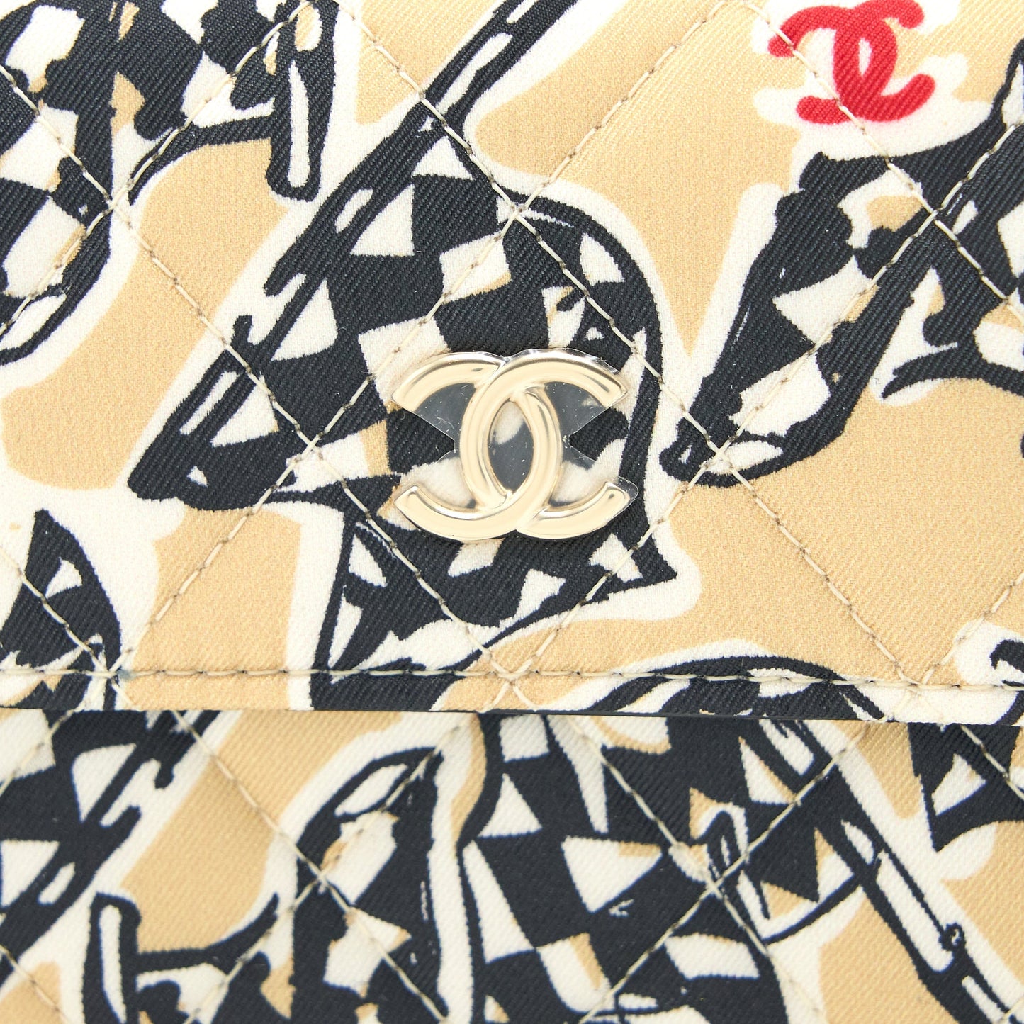 Chanel Mini Clutch with Chains Fabric Multicolour L (Microchip)