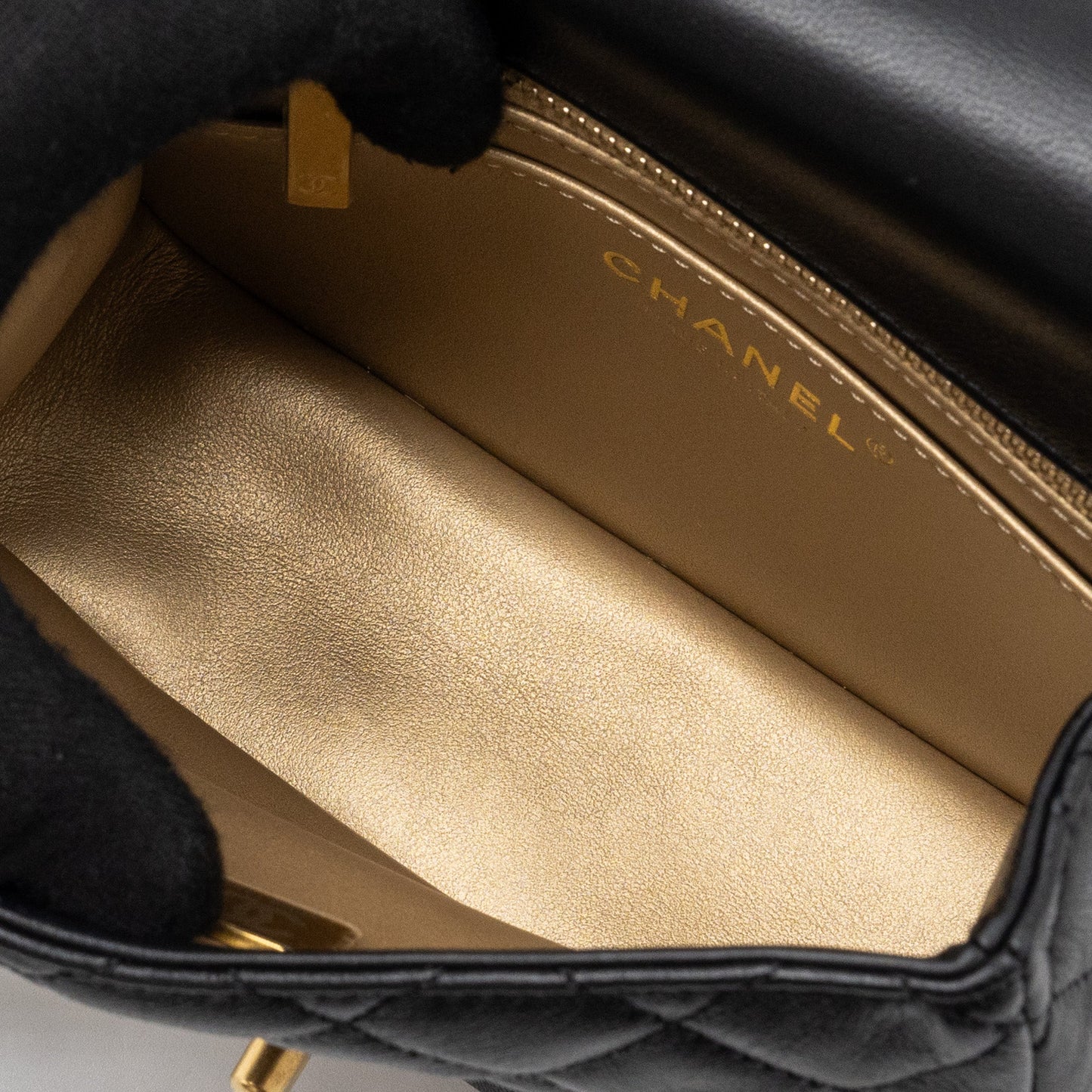 Chanel Pearl Crush Mini Square Flap Bag Lambskin Black (Microchip)