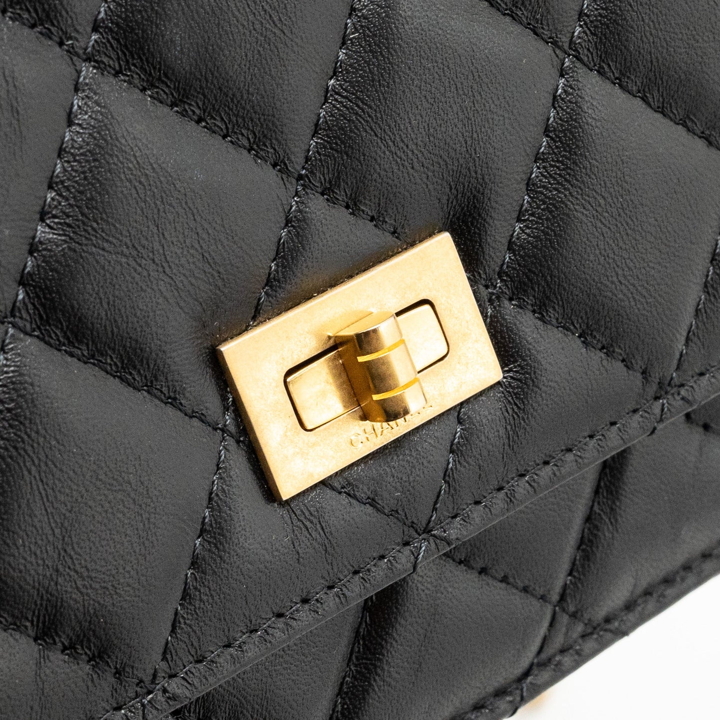 Chanel 2.55 Reissue Wallet on Chain Lambskin Black  (Microchip)