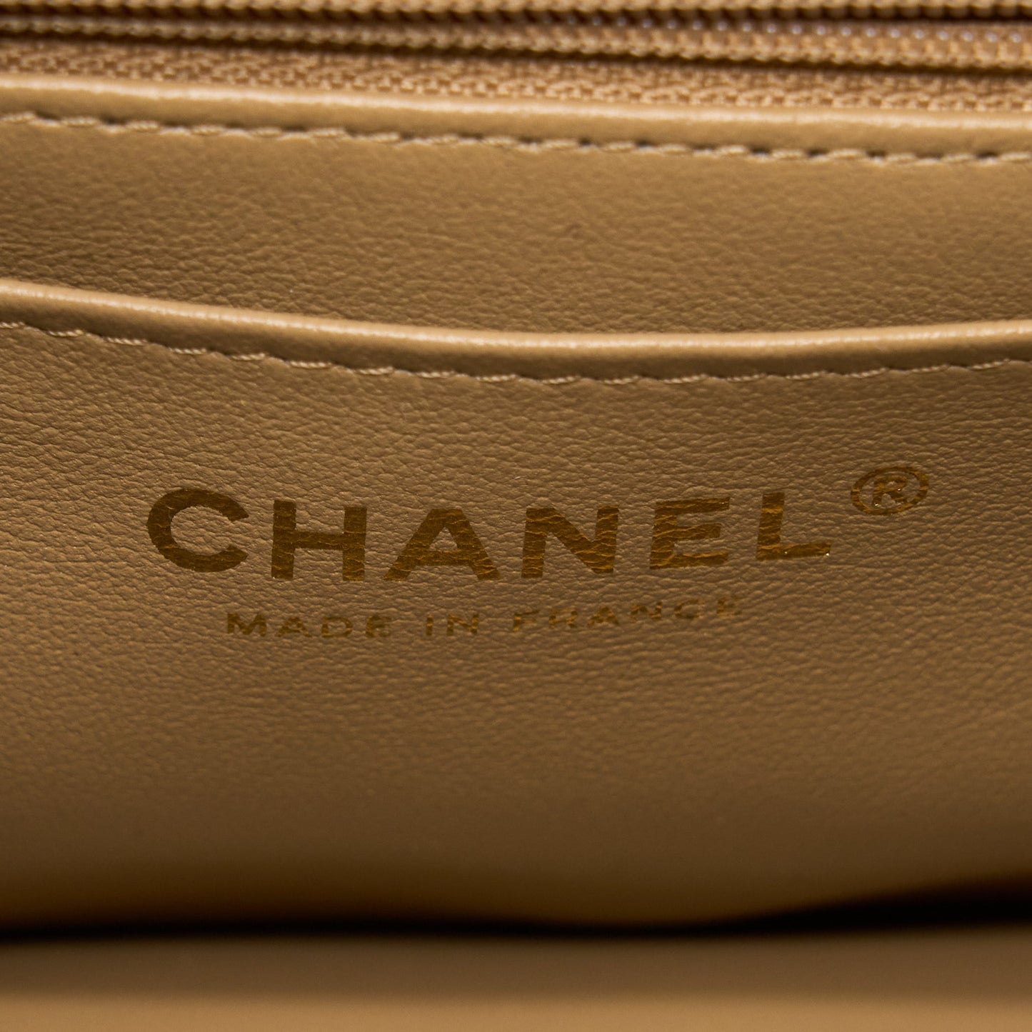 Chanel 22B Detail Top Handle Mini Rectangular Lambskin NJ528 Dark Beige Brushed
