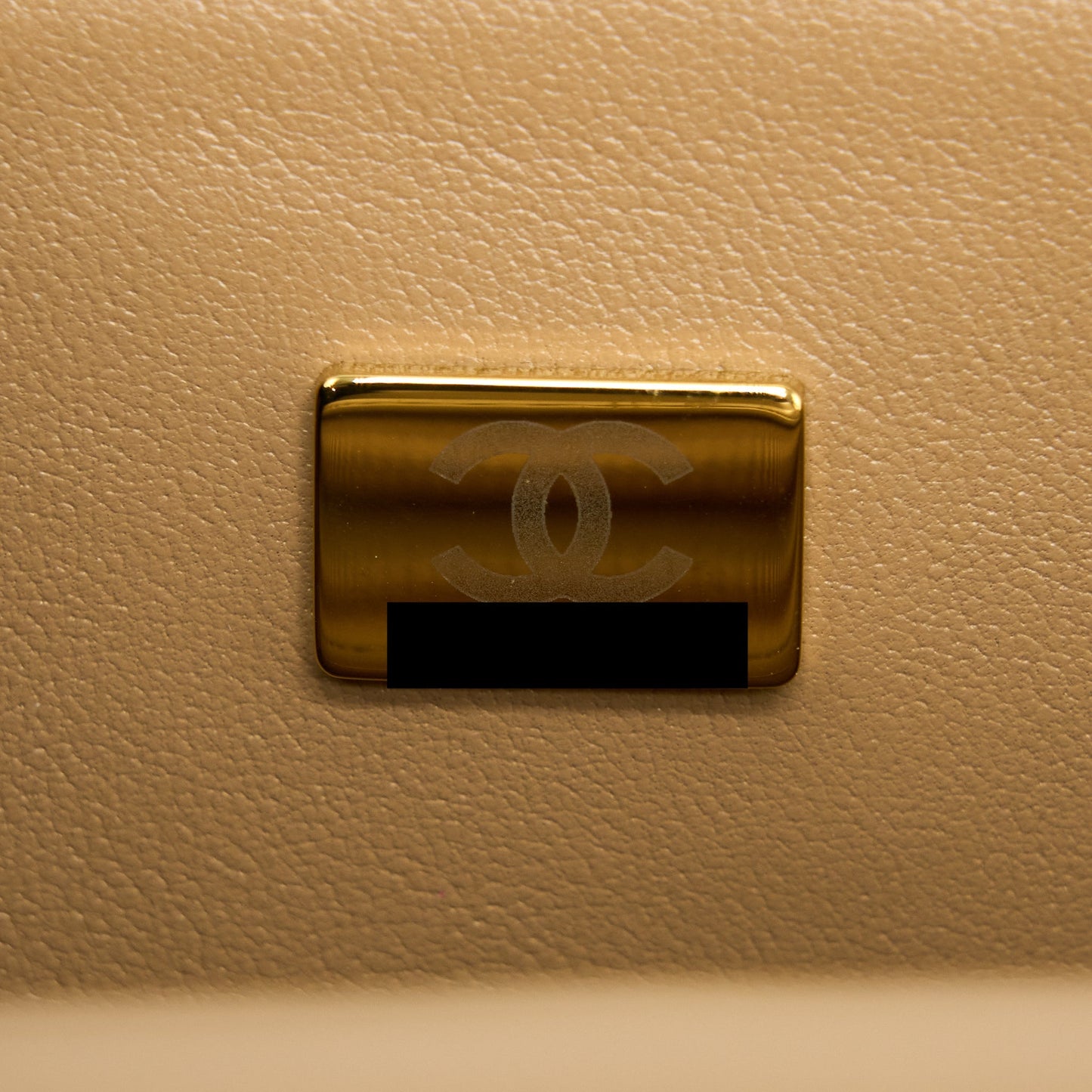 Chanel 22B Detail Top Handle Mini Rectangular Lambskin NJ528 Dark Beige Brushed