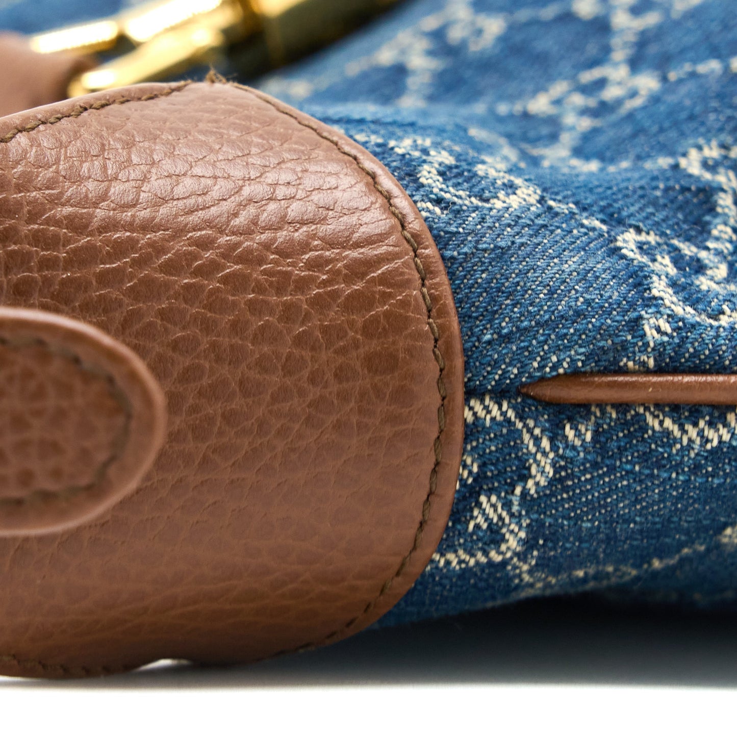 Gucci Jackie 1961 Small Shoulder Bag Denim/Leather Blue/Brown