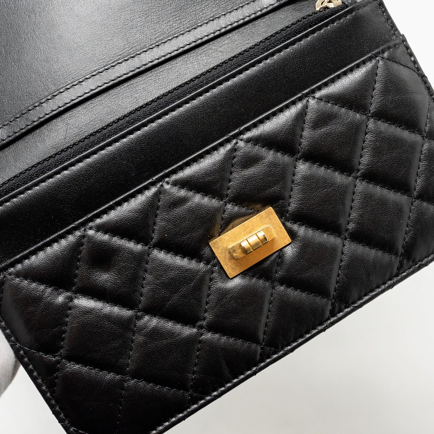 Chanel 2.55 Reissue Wallet on Chain Lambskin Black  (Microchip)