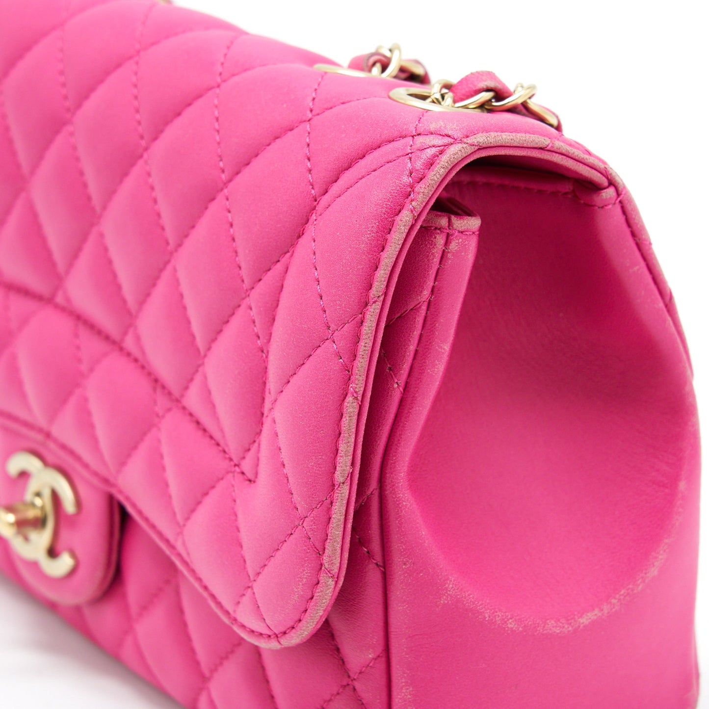 Chanel Quilted Flap Bag Lambskin Pink