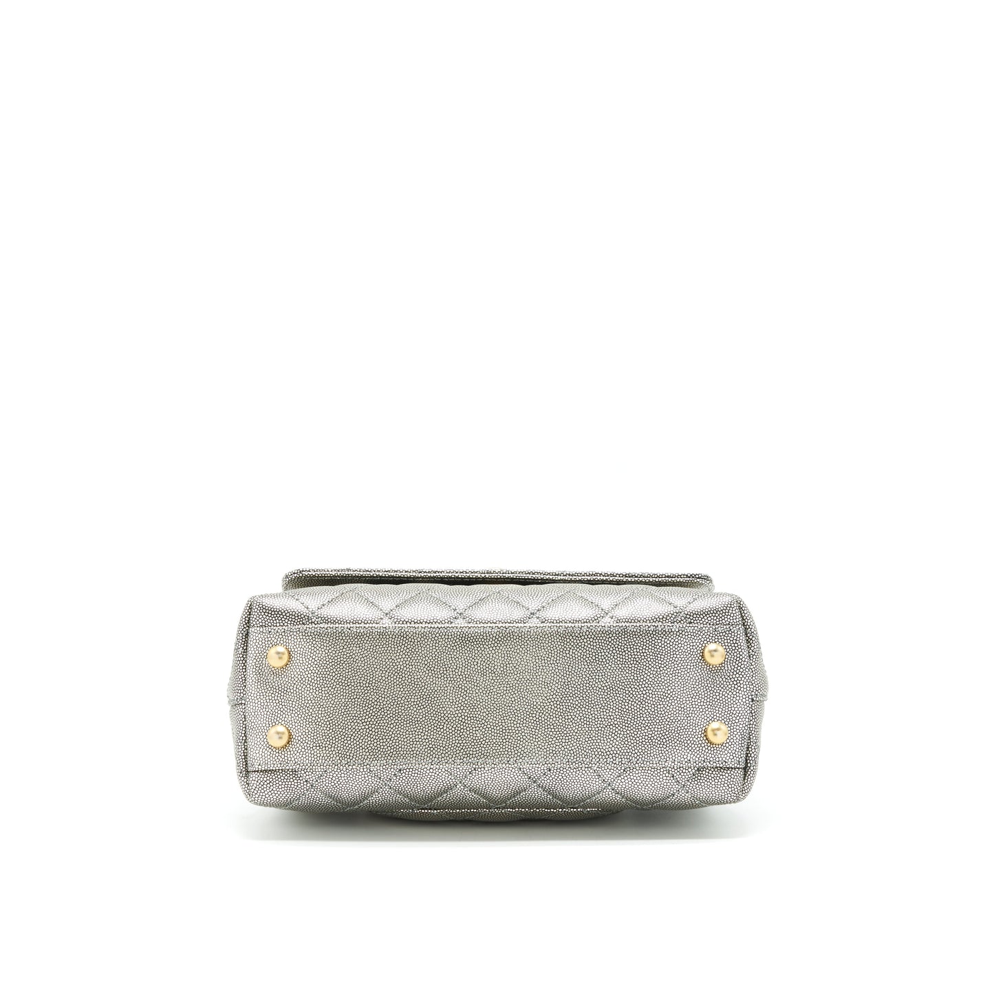 Chanel small coco handle 24cm Caviar Metallic Silver