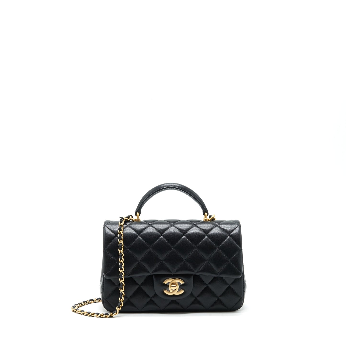 Chanel Top handle rectangular flap bag lambskin