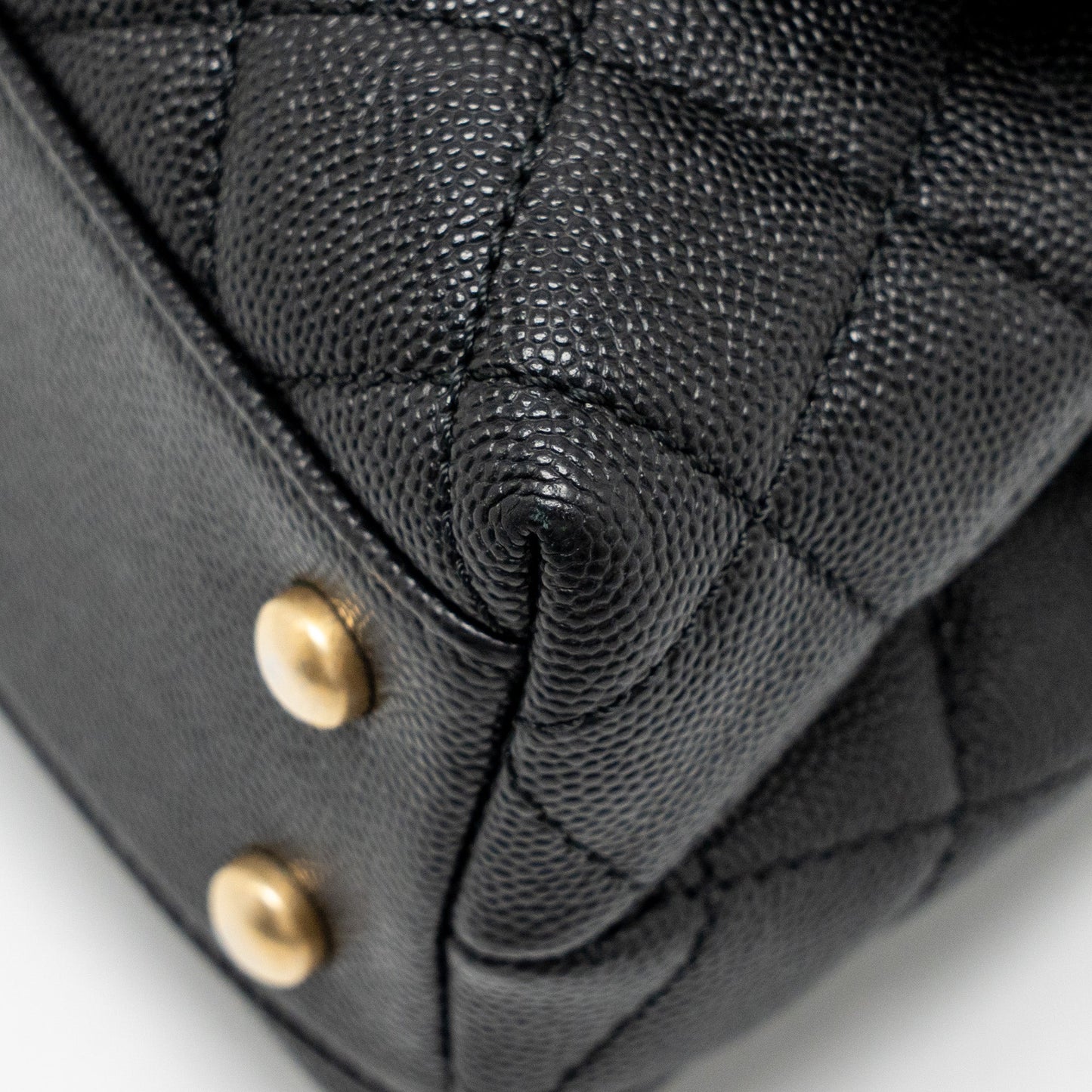 Chanel Small Coco Handle with Python Handle caviar Black/Burgundy