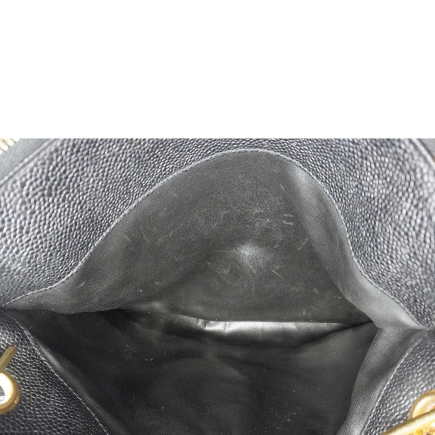 CHANEL  Timeless CC Caviar Leather Chain Shoulder Strap Black