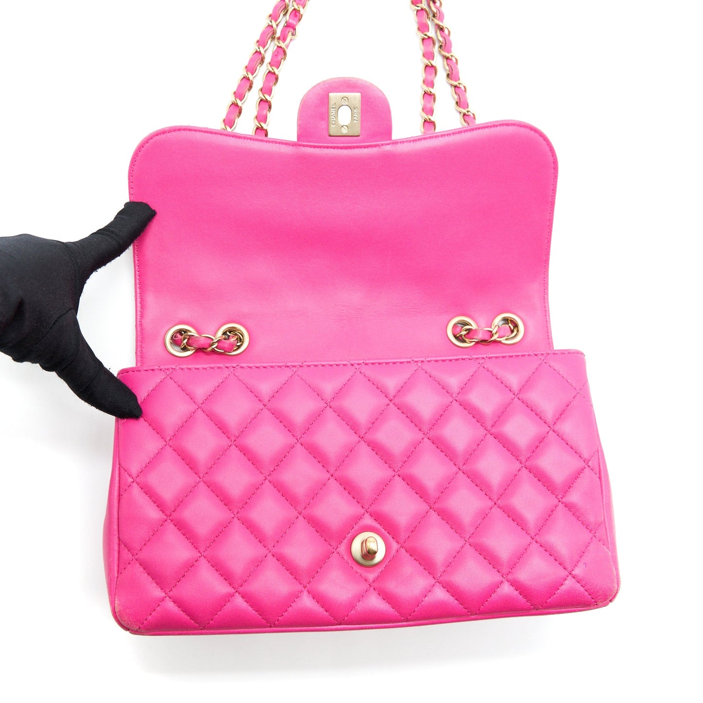 Chanel Quilted Flap Bag Lambskin Pink