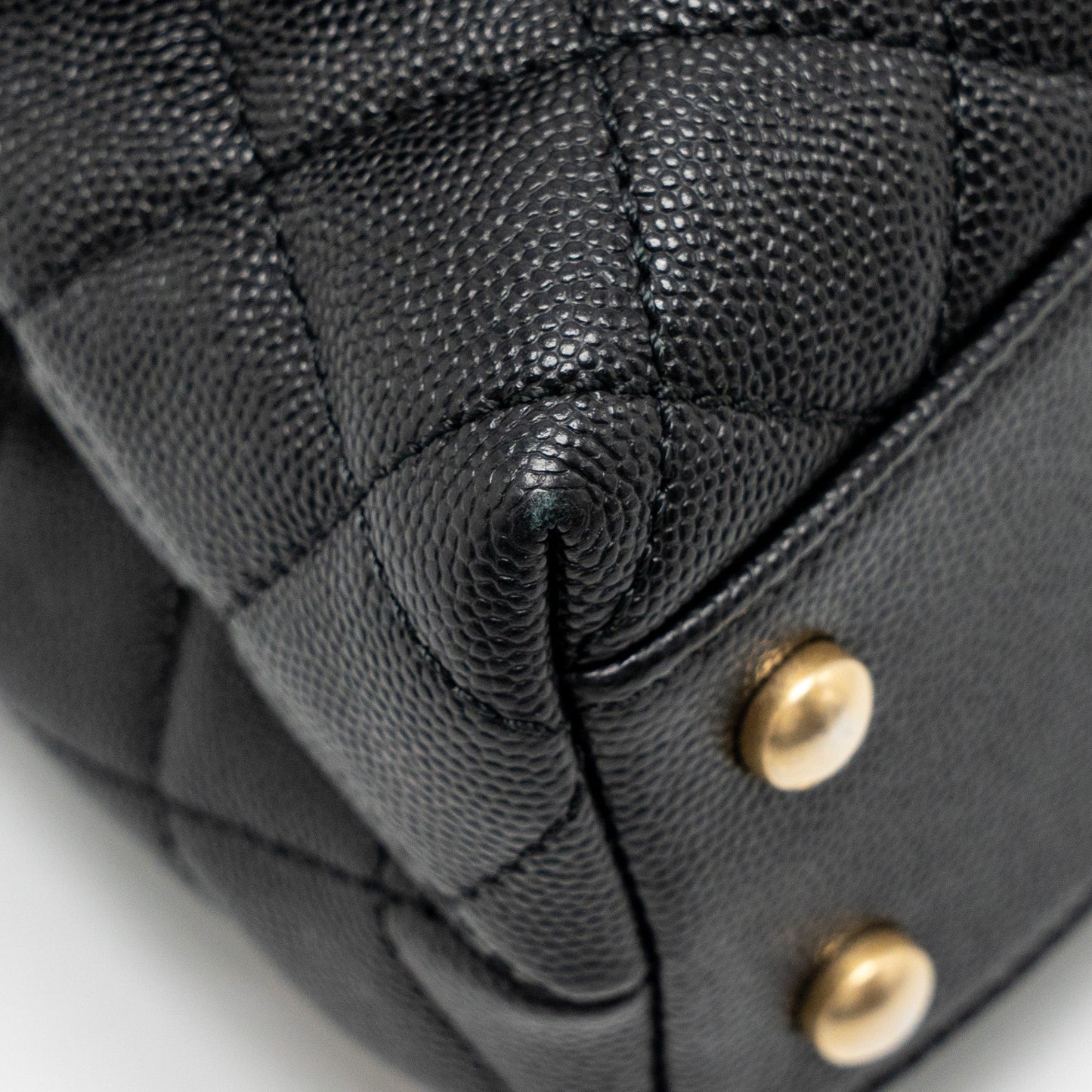 Chanel Small Coco Handle with Python Handle caviar Black/Burgundy