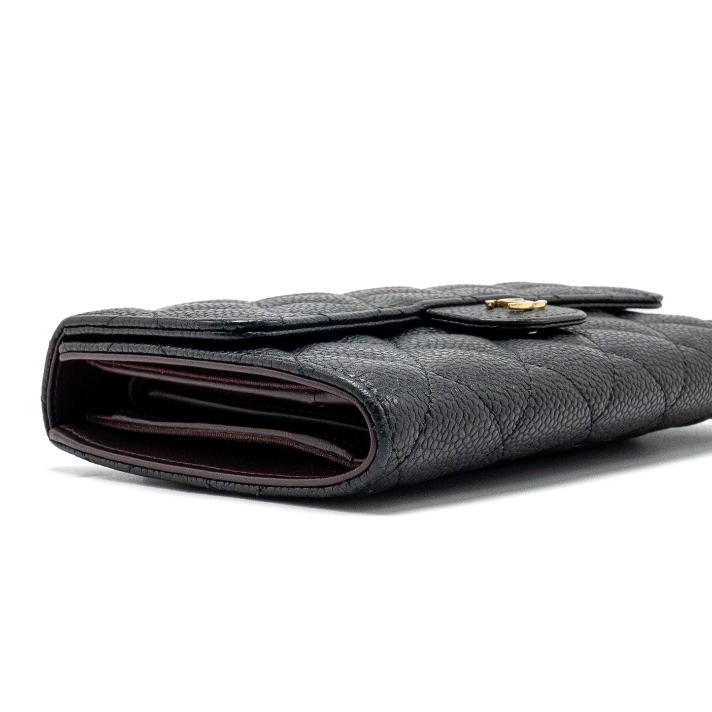 Chanel Classic flap long wallet Caviar black