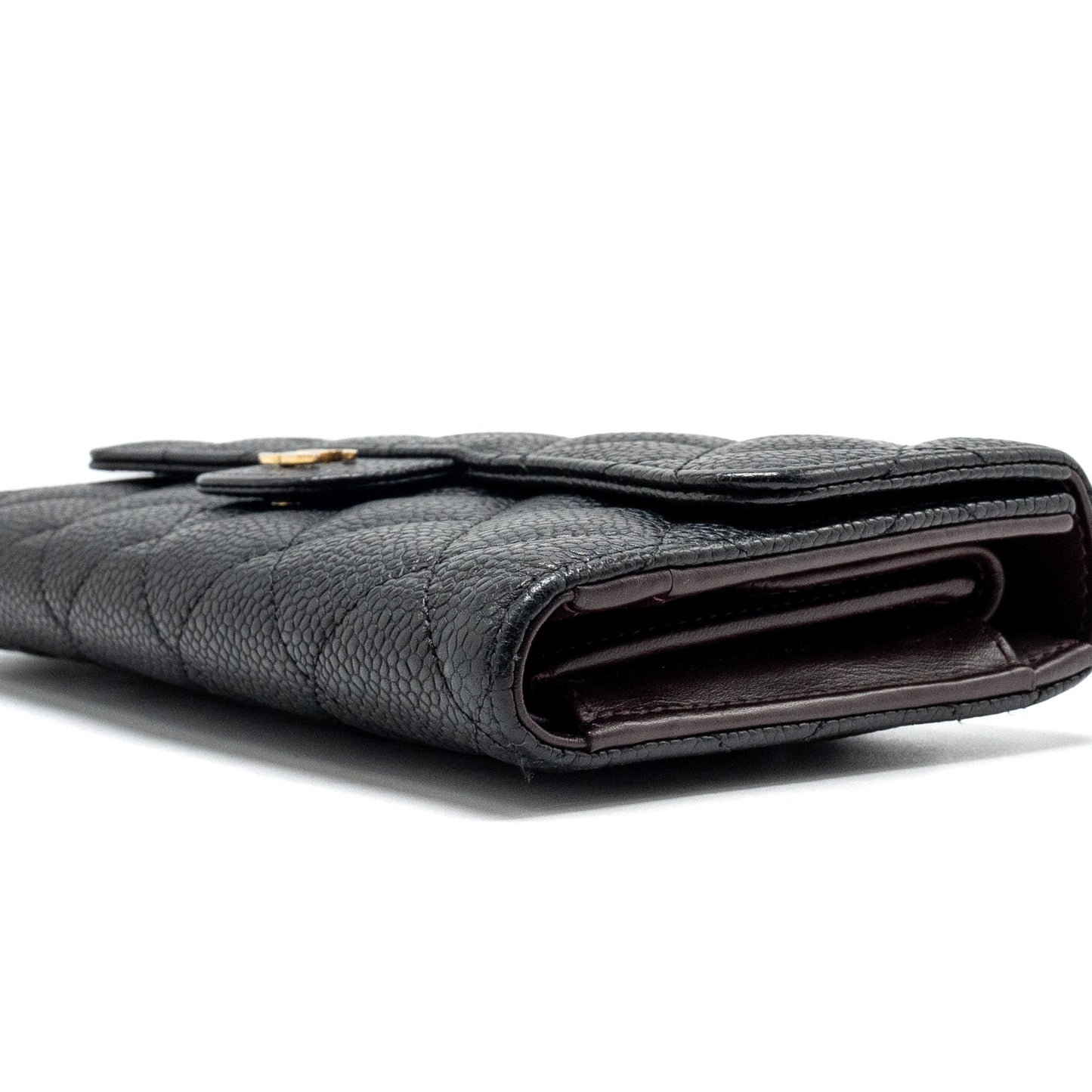 Chanel Classic flap long wallet Caviar black