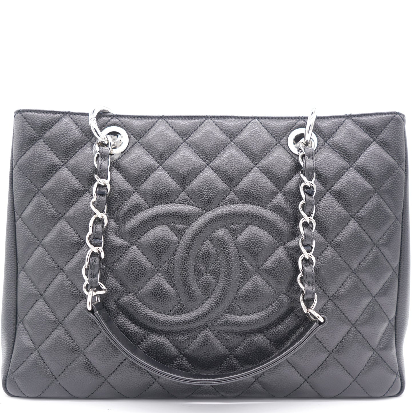 Chanel Black Quilted Caviar Leather Grand GST Shopper Tote Bag