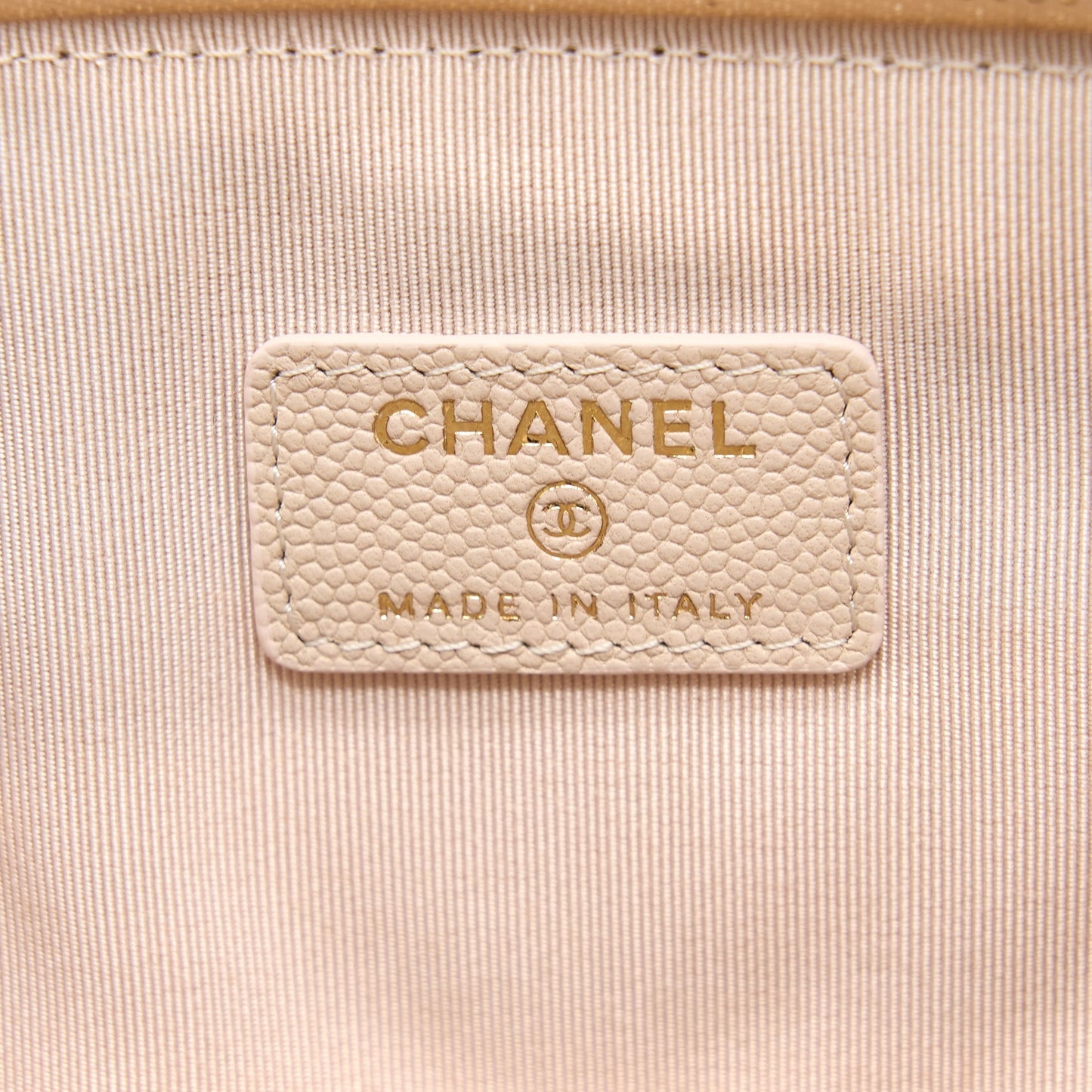 Chanel Clutch Chevron Caviar Beige