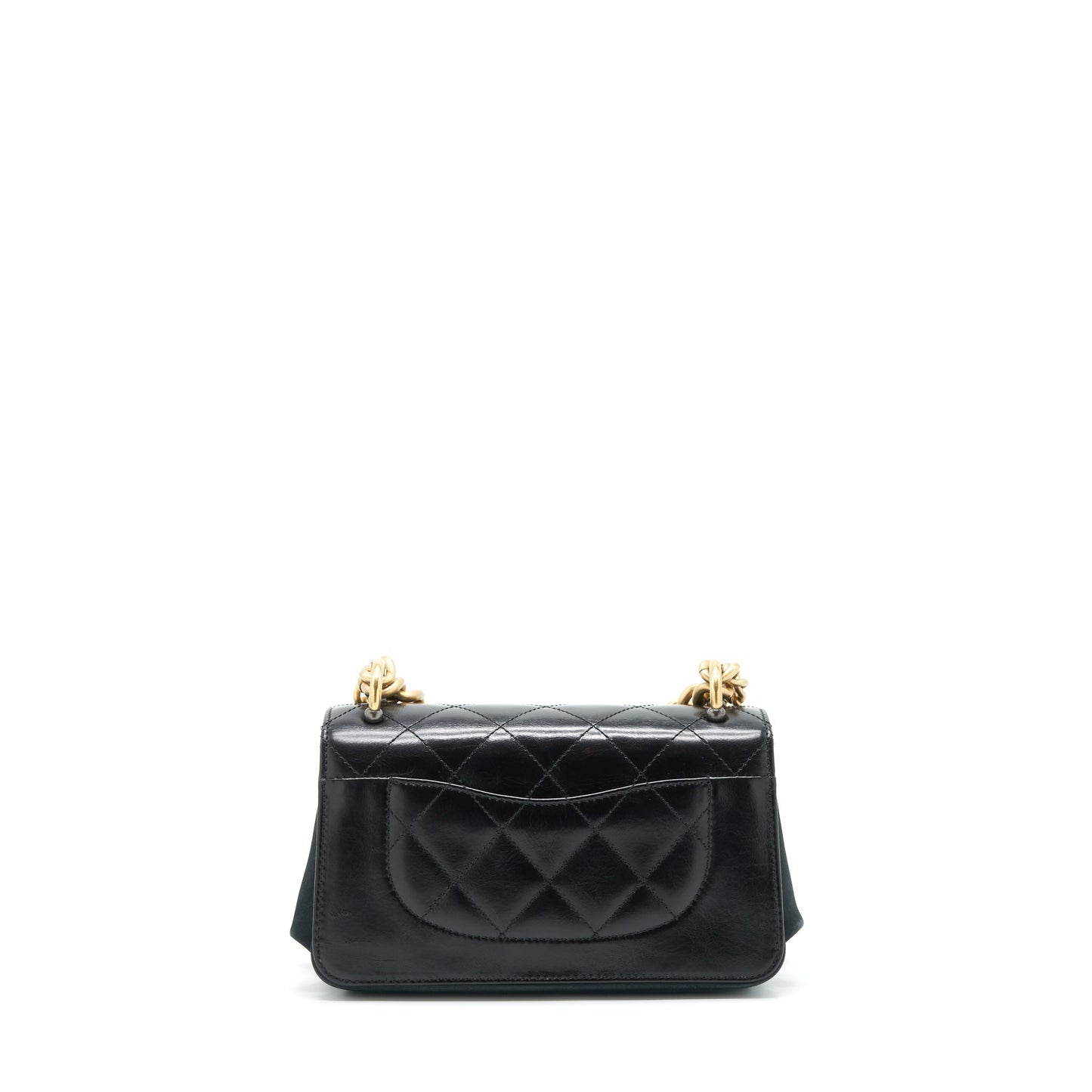 Chanel Seasonal Paris Cosmopolite Strait Lined Flap Bag Calfskin / Lambskin Black
