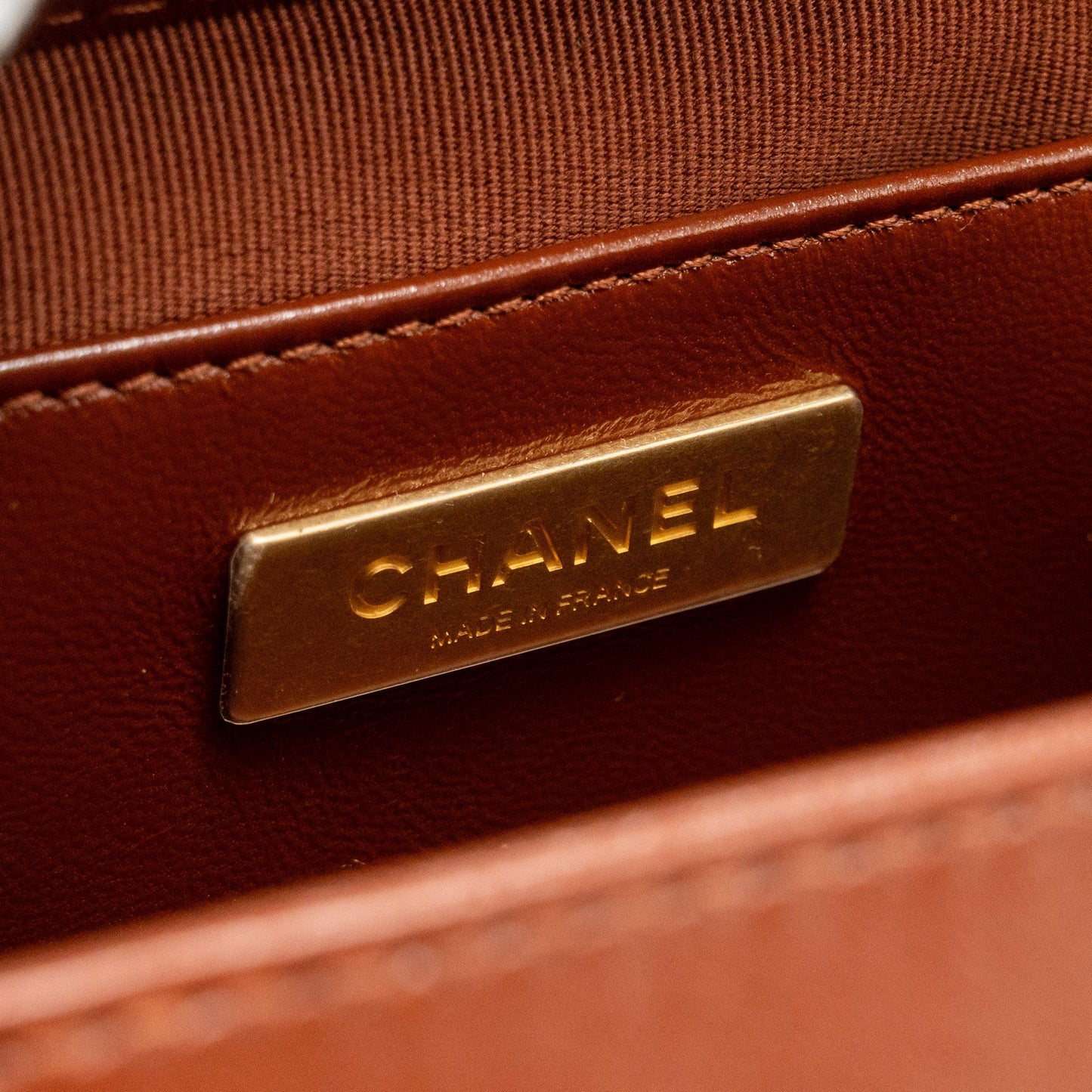 Chanel 24a Small Top Handle Doctor Bag Quilted Shiny Lambskin Caramel (microchip)