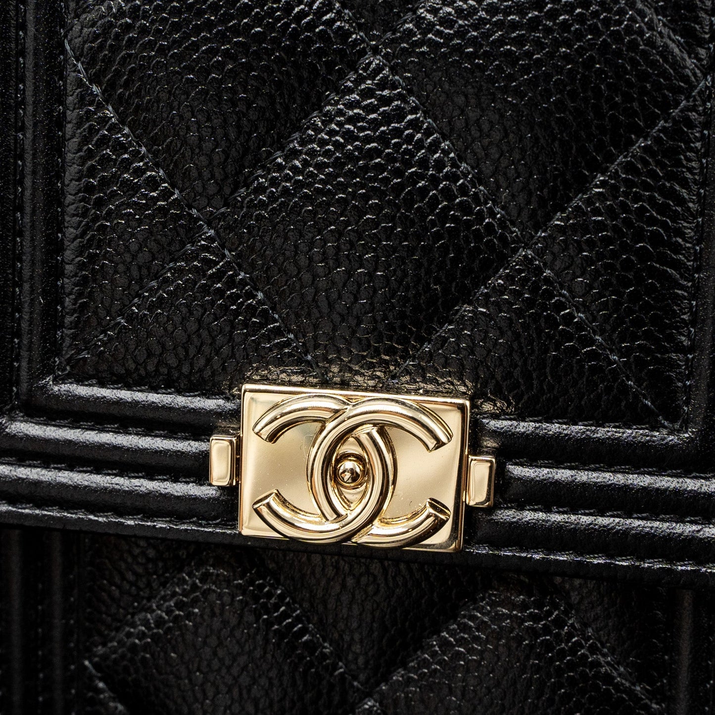 Chanel Vertical Phone Pouch Caviar Black L