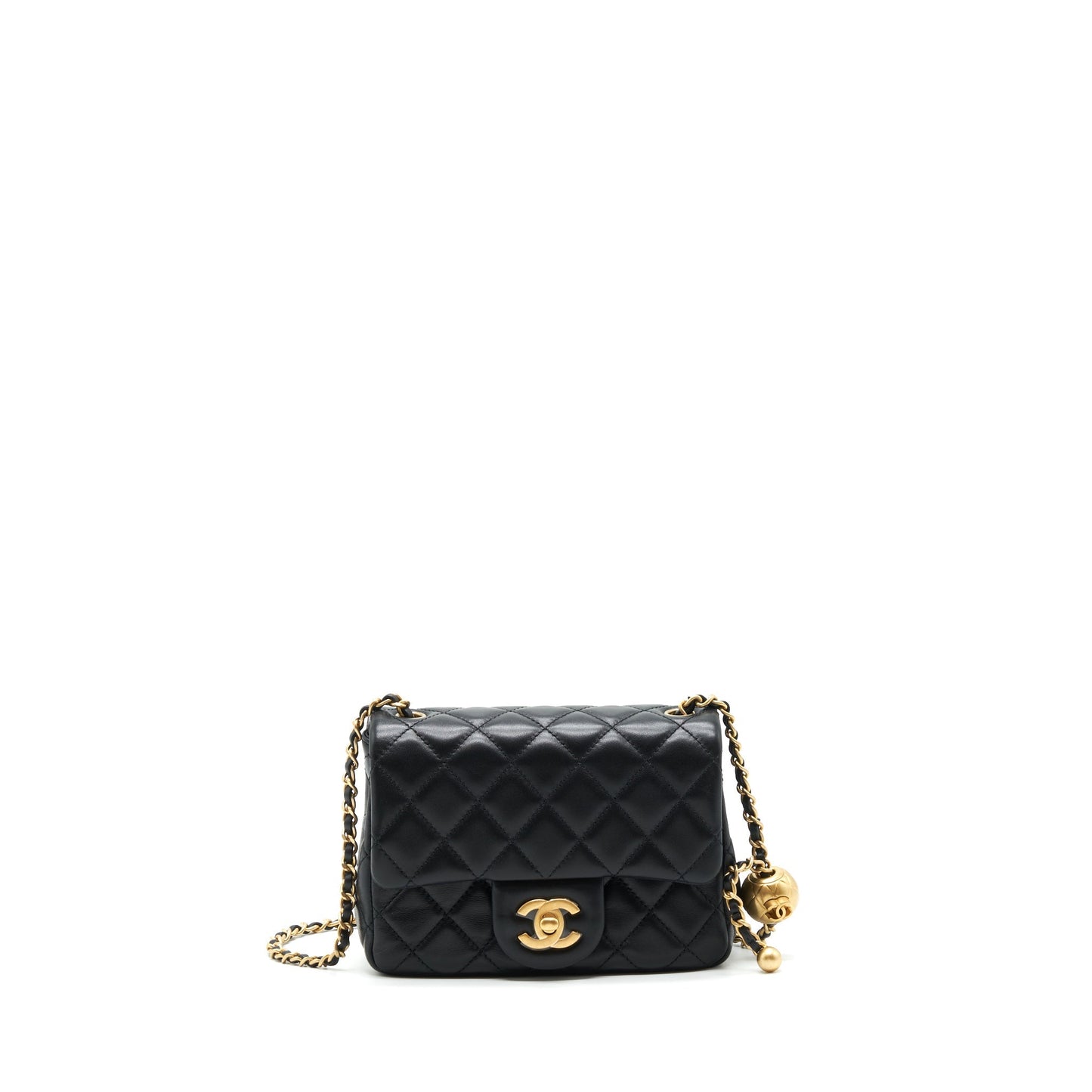 Chanel Mini Square Pearl Crush Lambskin Black