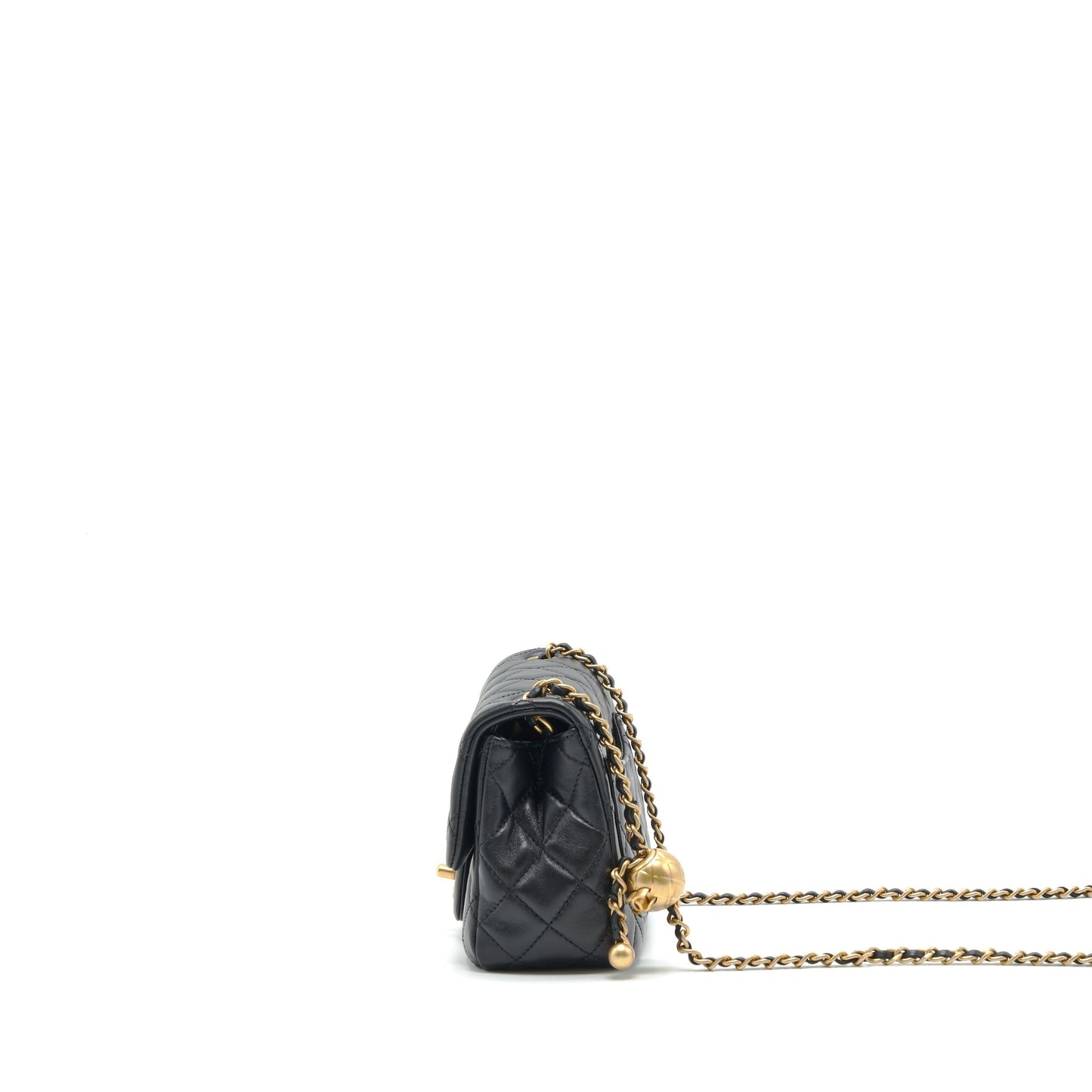 Chanel Mini Square Pearl Crush Lambskin Black