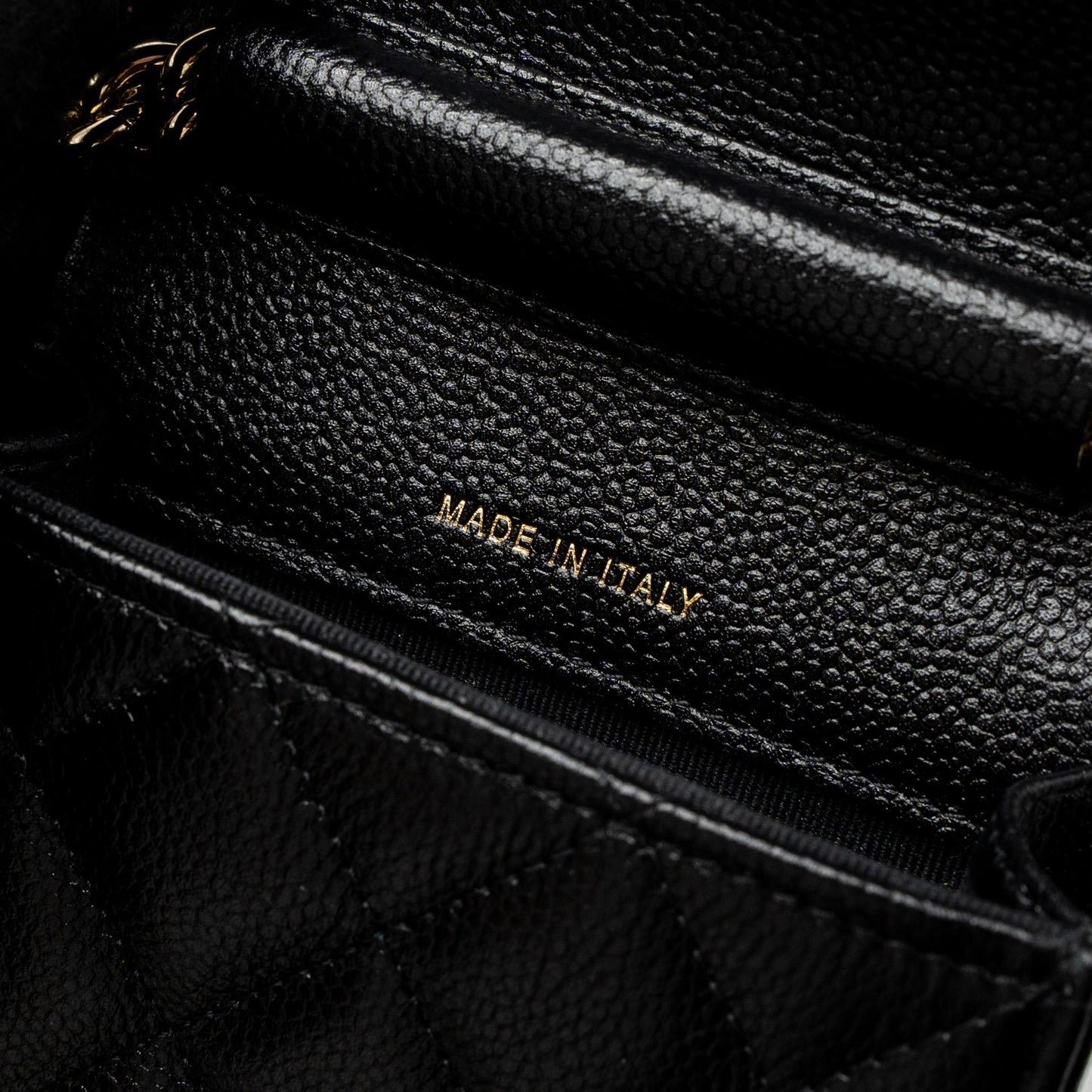 Chanel Vertical Phone Pouch Caviar Black L