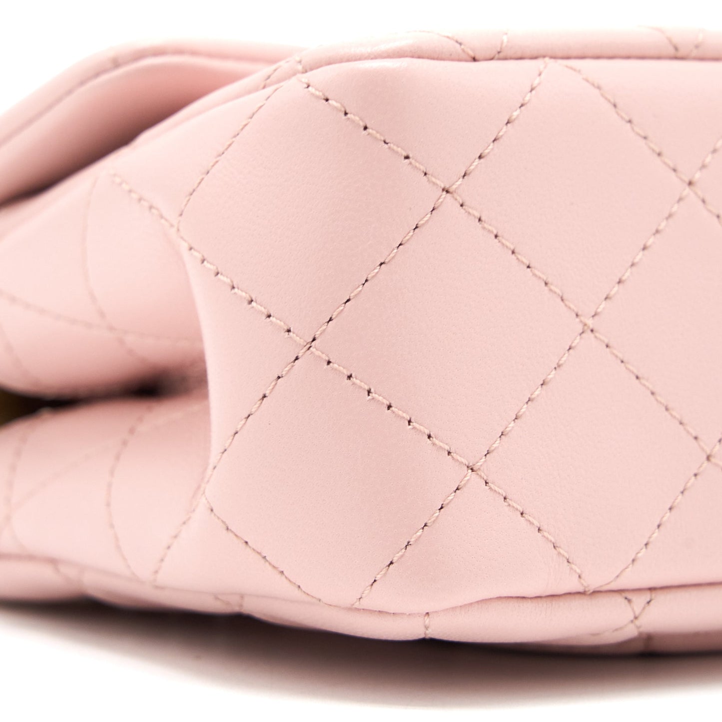 Chanel 23S Camellia Chain Mini Rectangular Flap Bag Lambskin Light Pink  (Microchip)