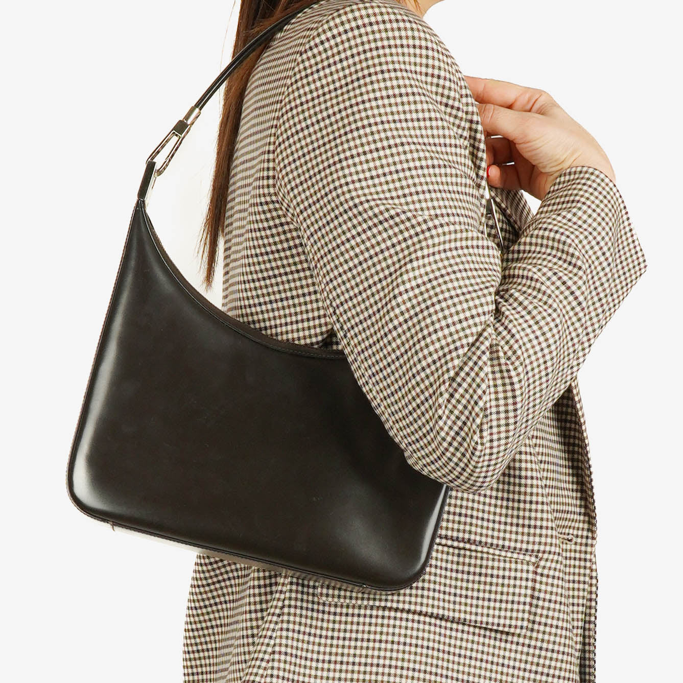 Gucci Brown Leather Shoulder Hobo Bag